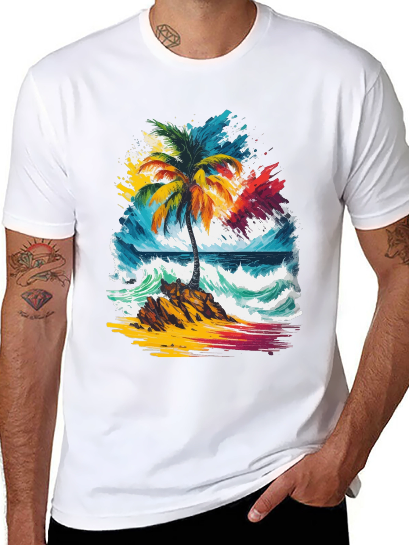 Vibrant Palm Tree Graphic Tee