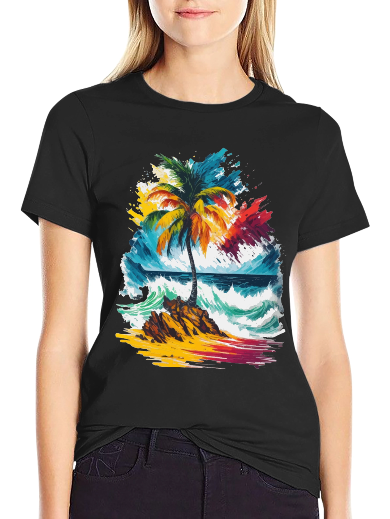 Vibrant Palm Tree Graphic Tee