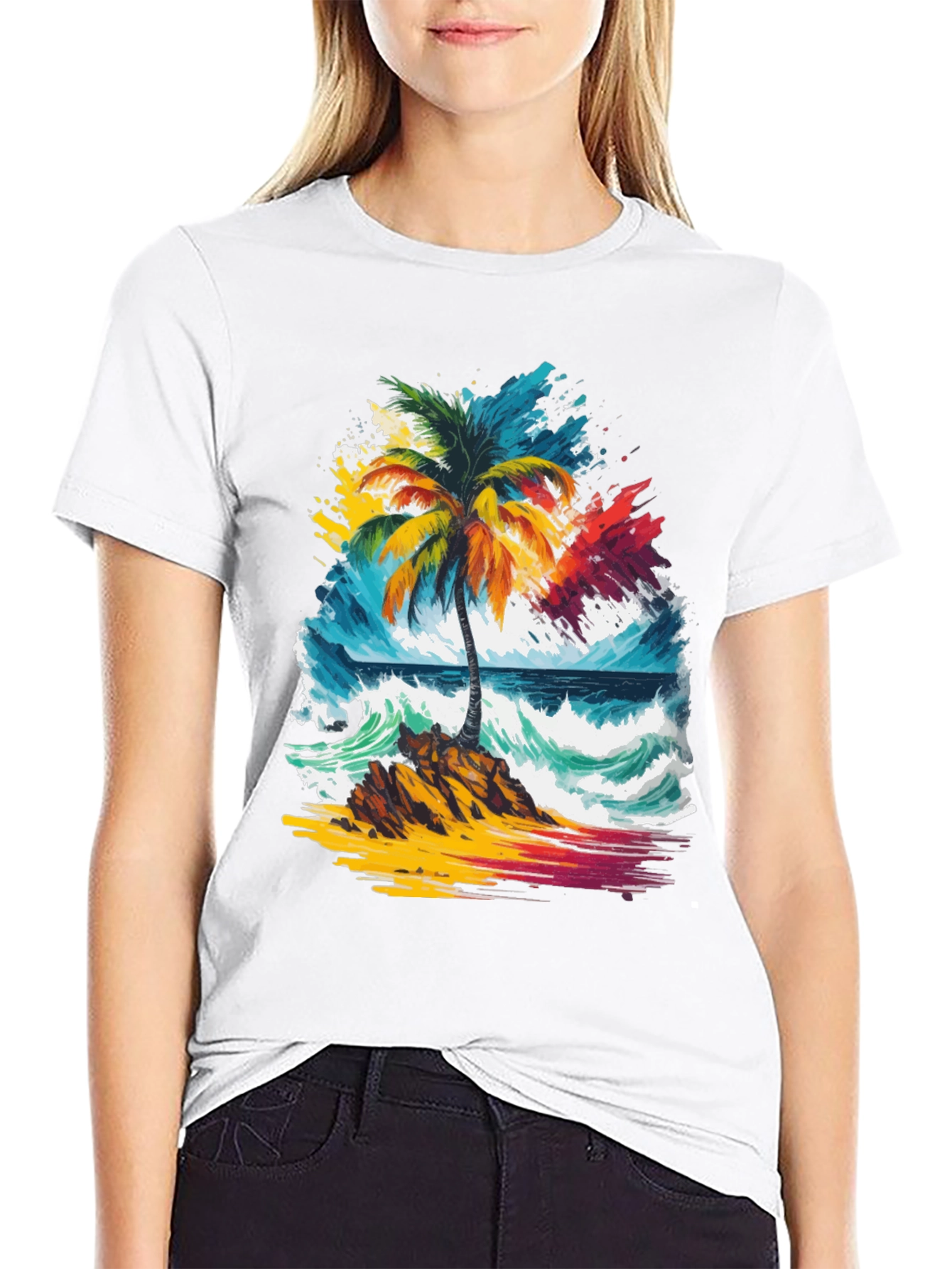 Vibrant Palm Tree Graphic Tee