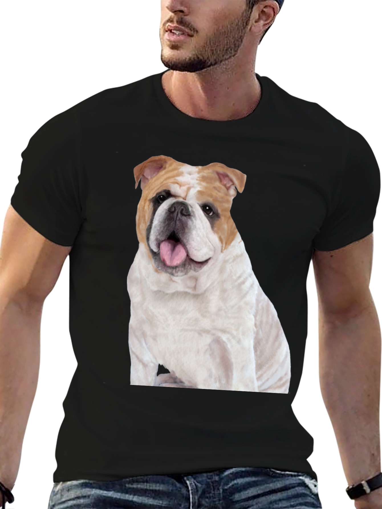 Bulldog Graphic T-Shirt - Mens Black Tee