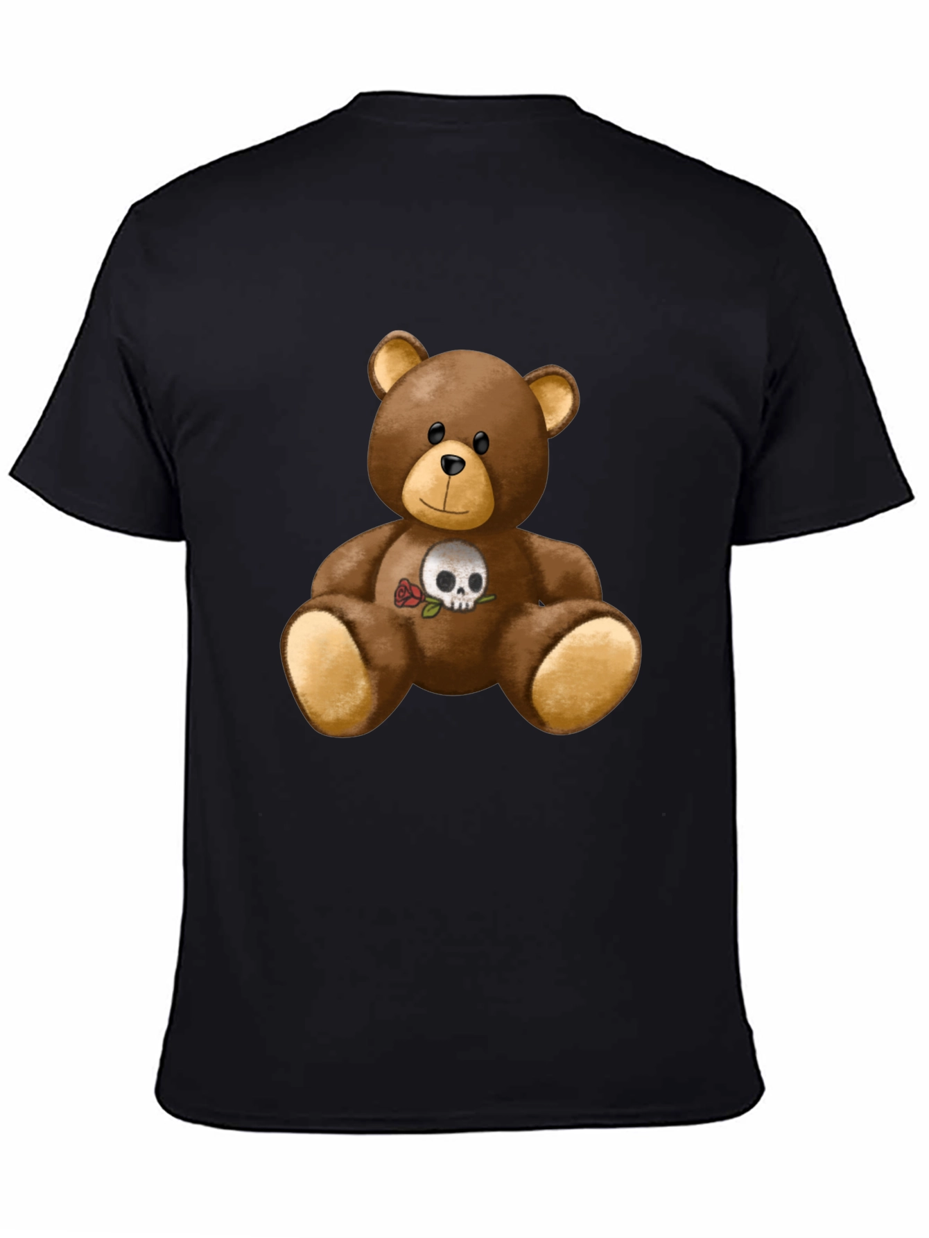 Teddy Bear Skull Rose Graphic Tee