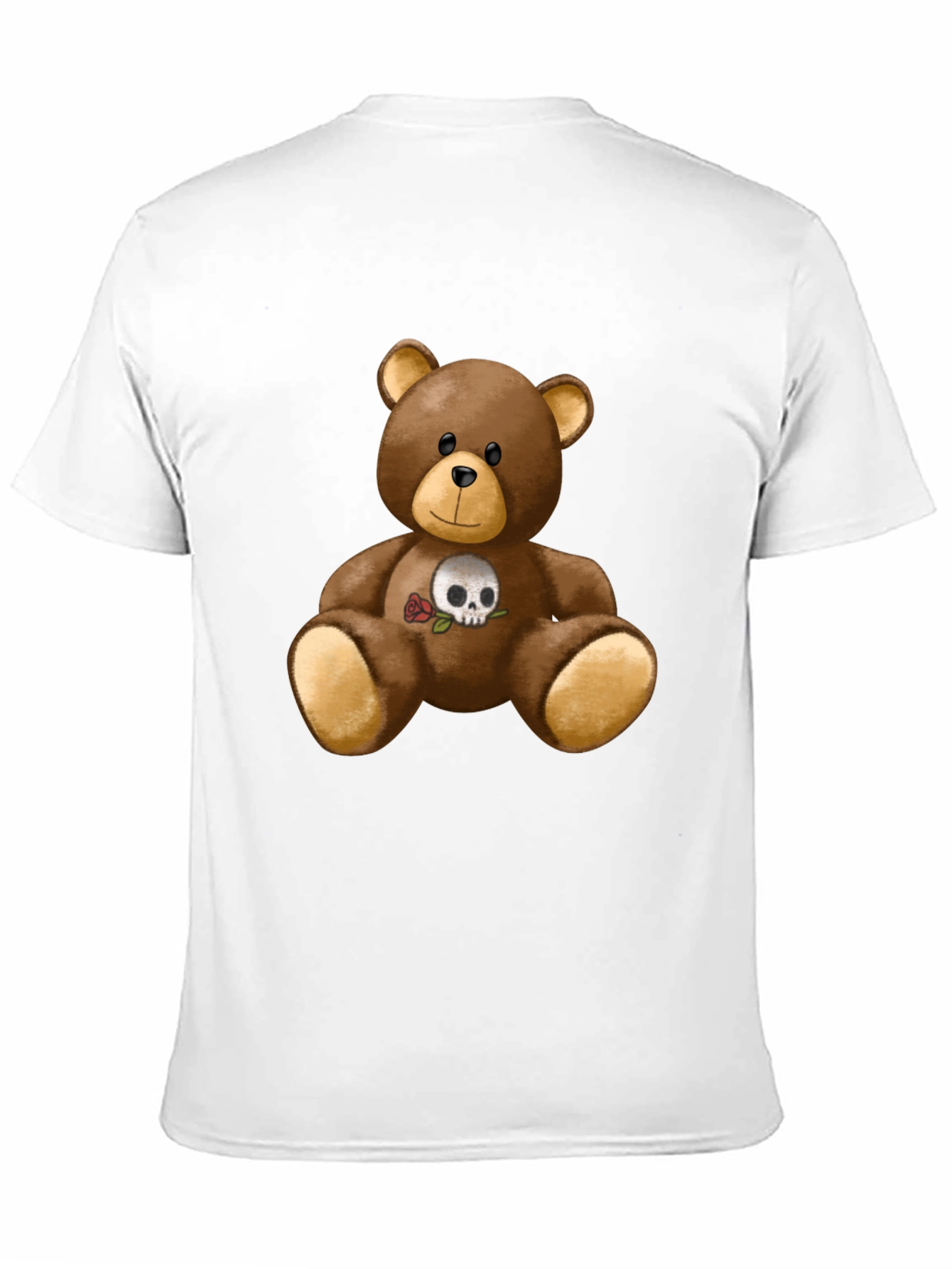 Teddy Bear Skull Rose Graphic Tee