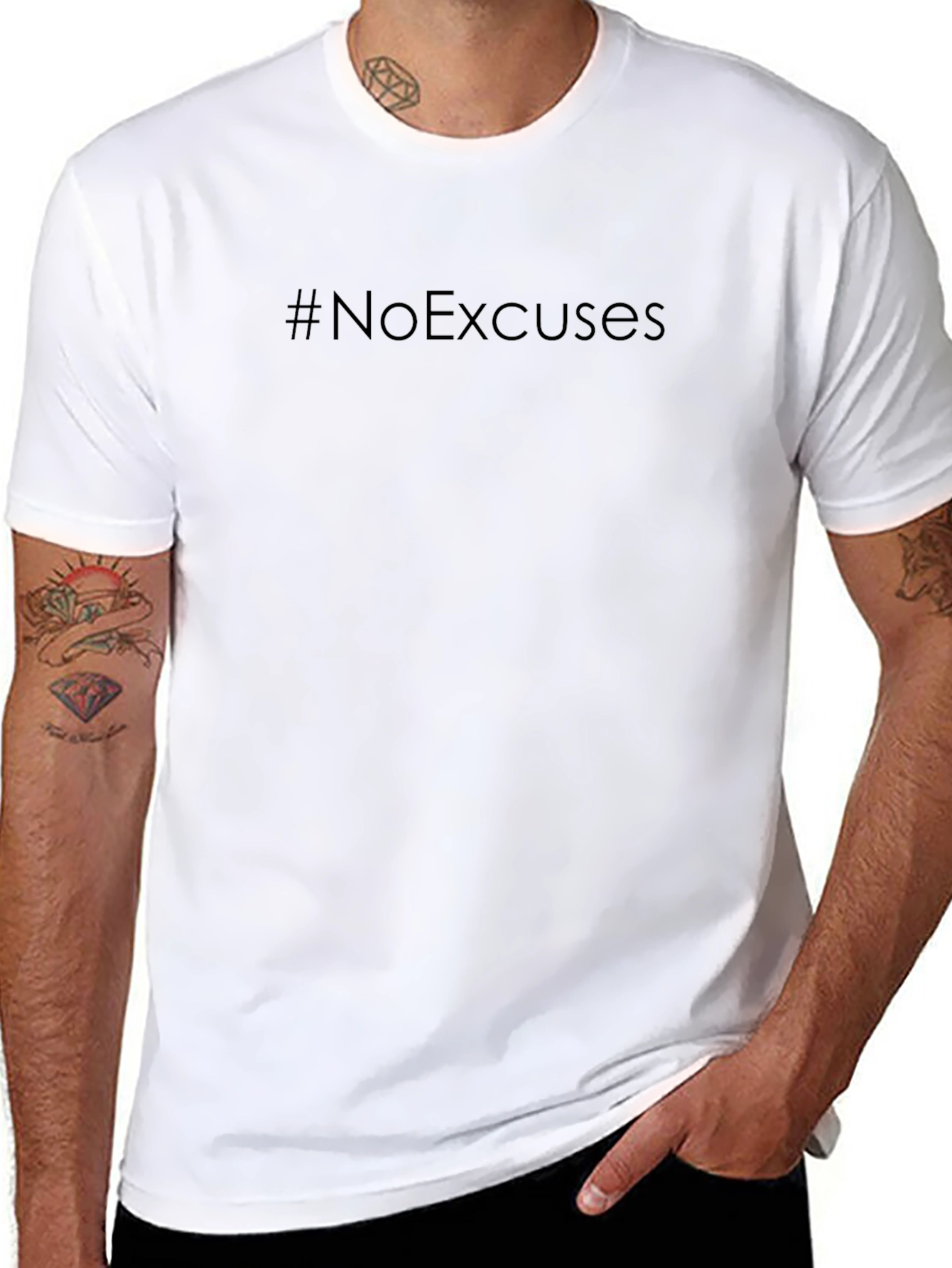 #NoExcuses Mens Black Short Sleeve T-Shirt