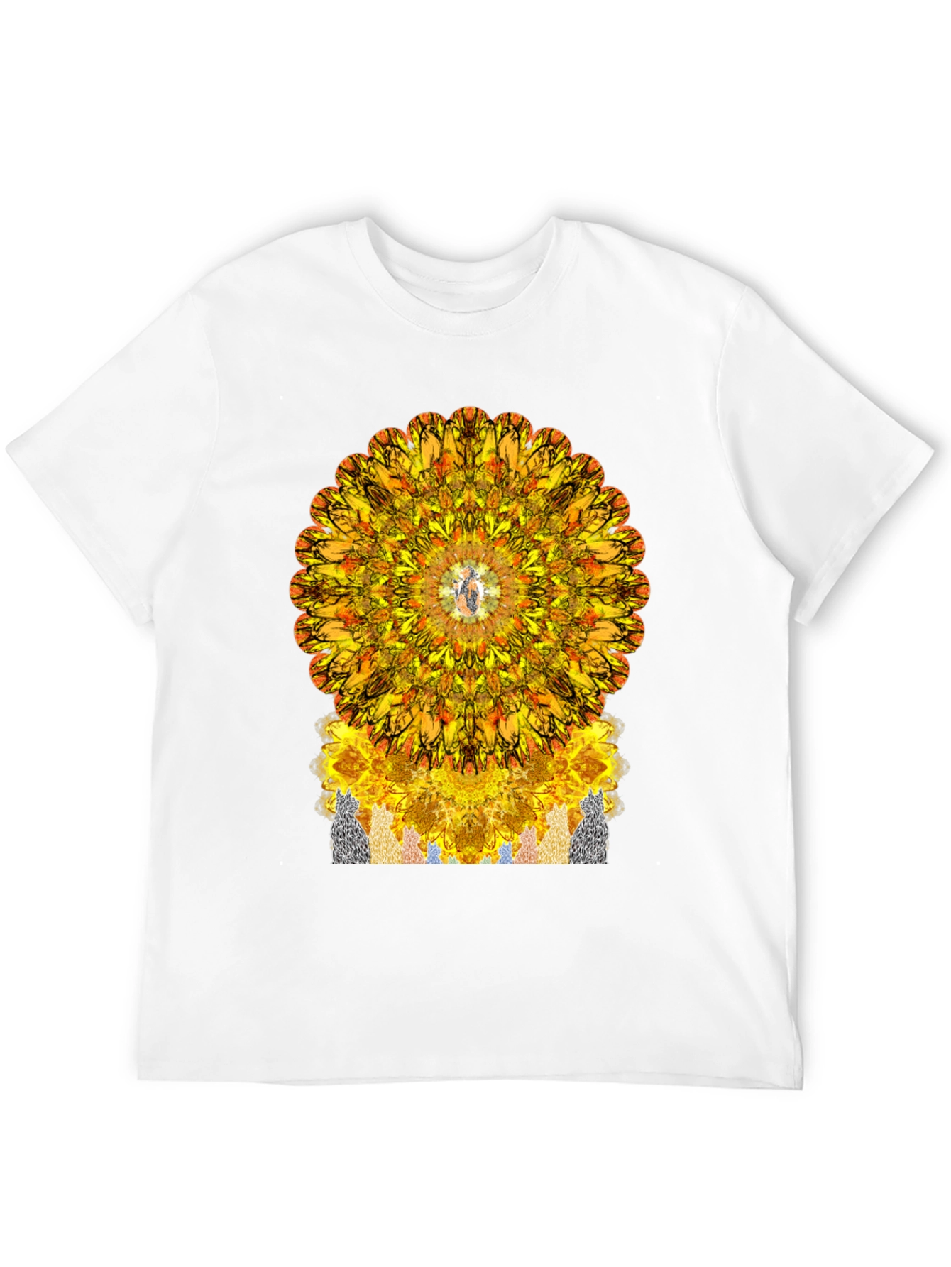 Vibrant Mandala Graphic Tee - Stylish Black T-Shirt