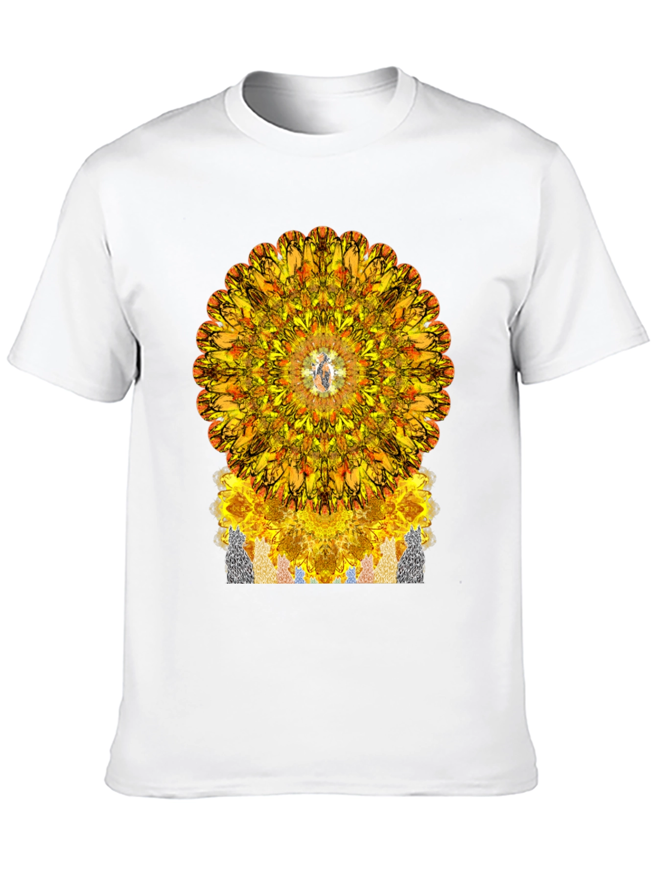 Vibrant Mandala Graphic Tee - Stylish Black T-Shirt