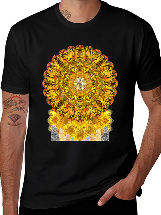 Vibrant Mandala Graphic Tee - Stylish Black T-Shirt