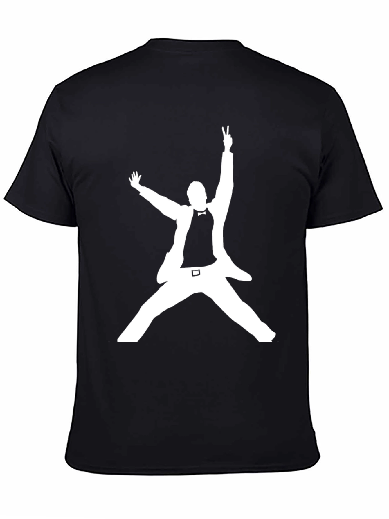 Black T-Shirt with White Silhouette Design