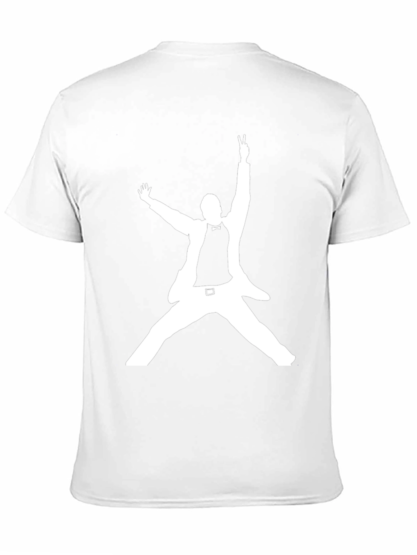 Black T-Shirt with White Silhouette Design