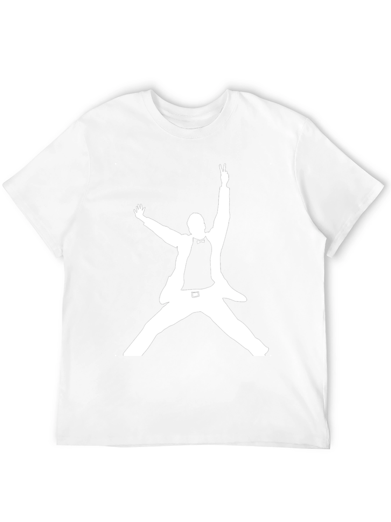 Black T-Shirt with White Silhouette Design