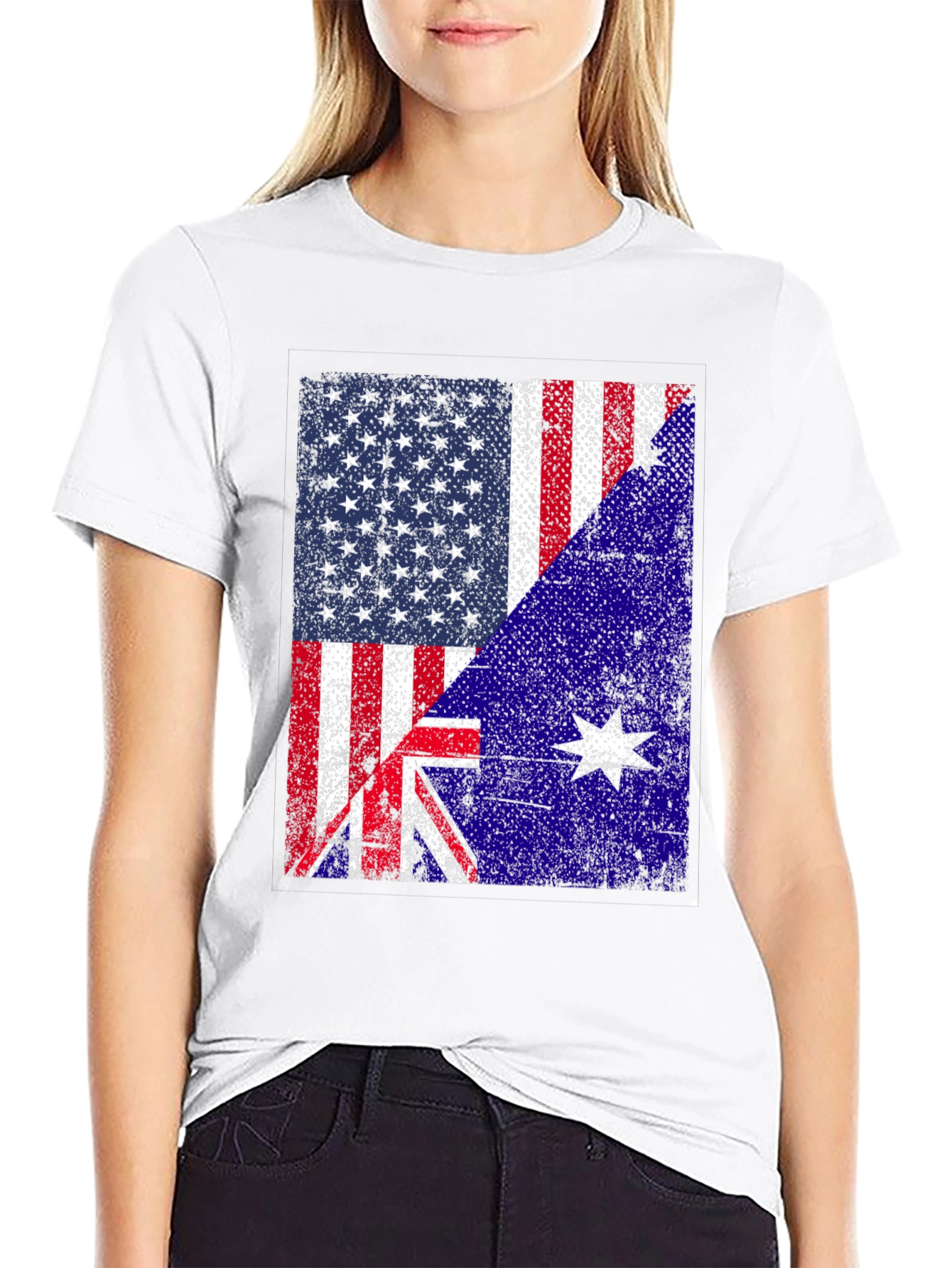 US Australia Flag Graphic T-Shirt