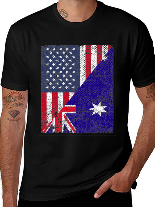 US Australia Flag Graphic T-Shirt