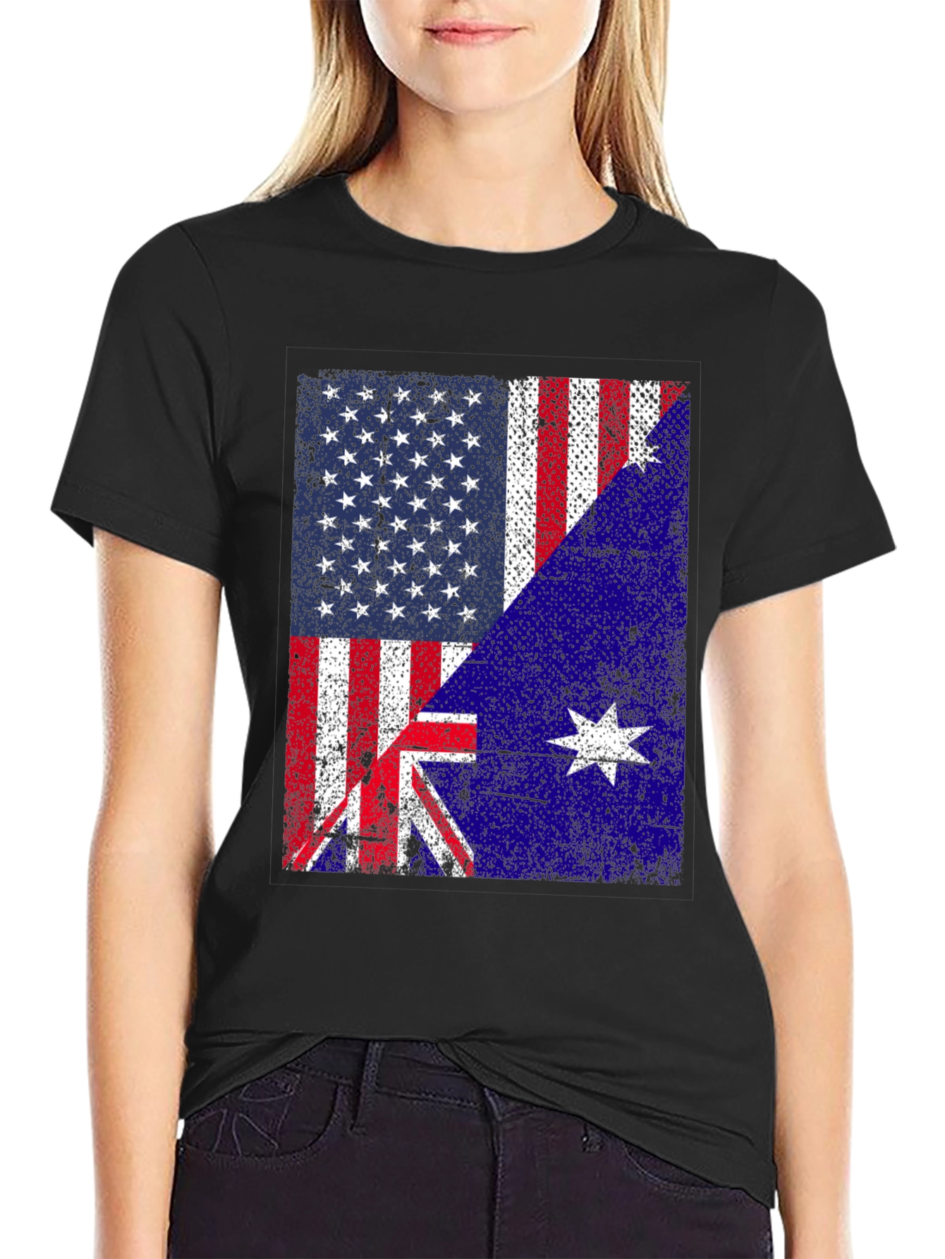 US Australia Flag Graphic T-Shirt