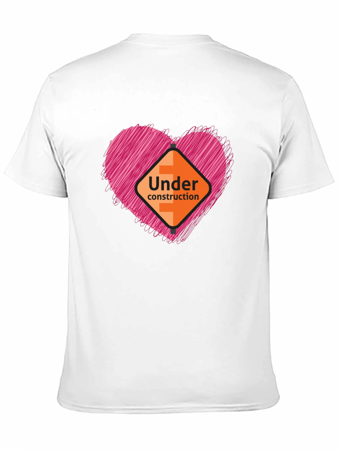 Under Construction Heart Graphic Tee - Soft Black Shirt