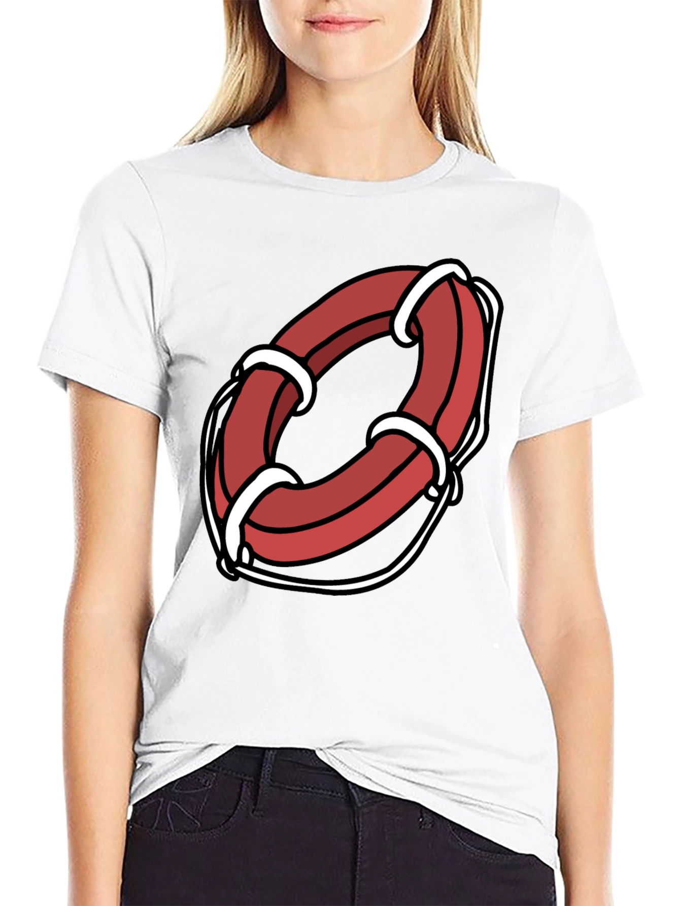 Cartoon Life Preserver Graphic Tee