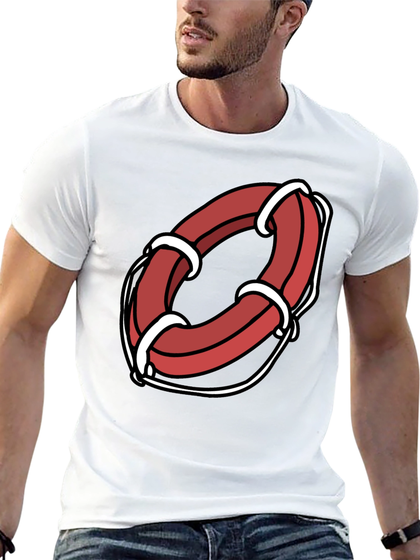 Cartoon Life Preserver Graphic Tee