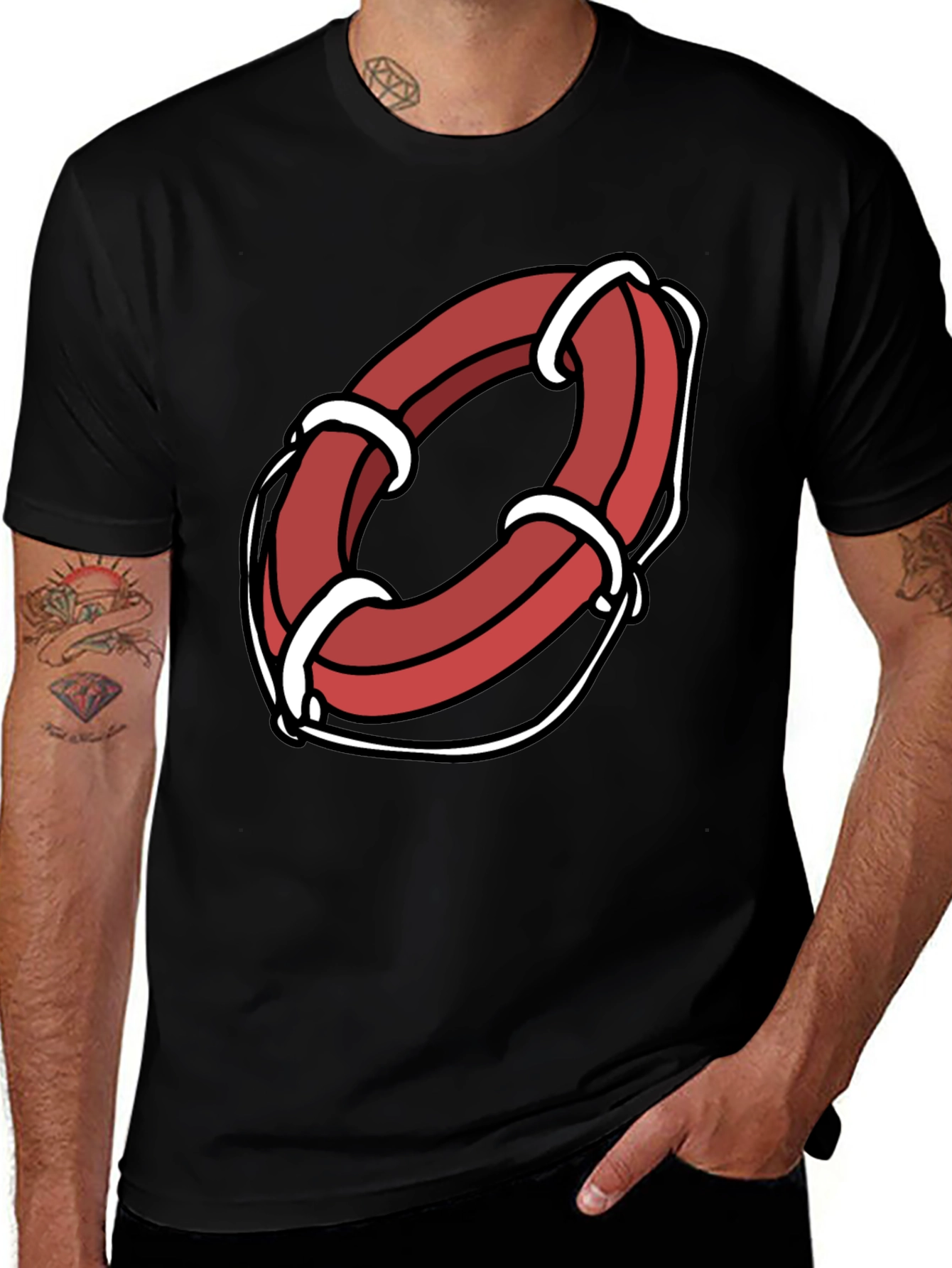 Cartoon Life Preserver Graphic Tee