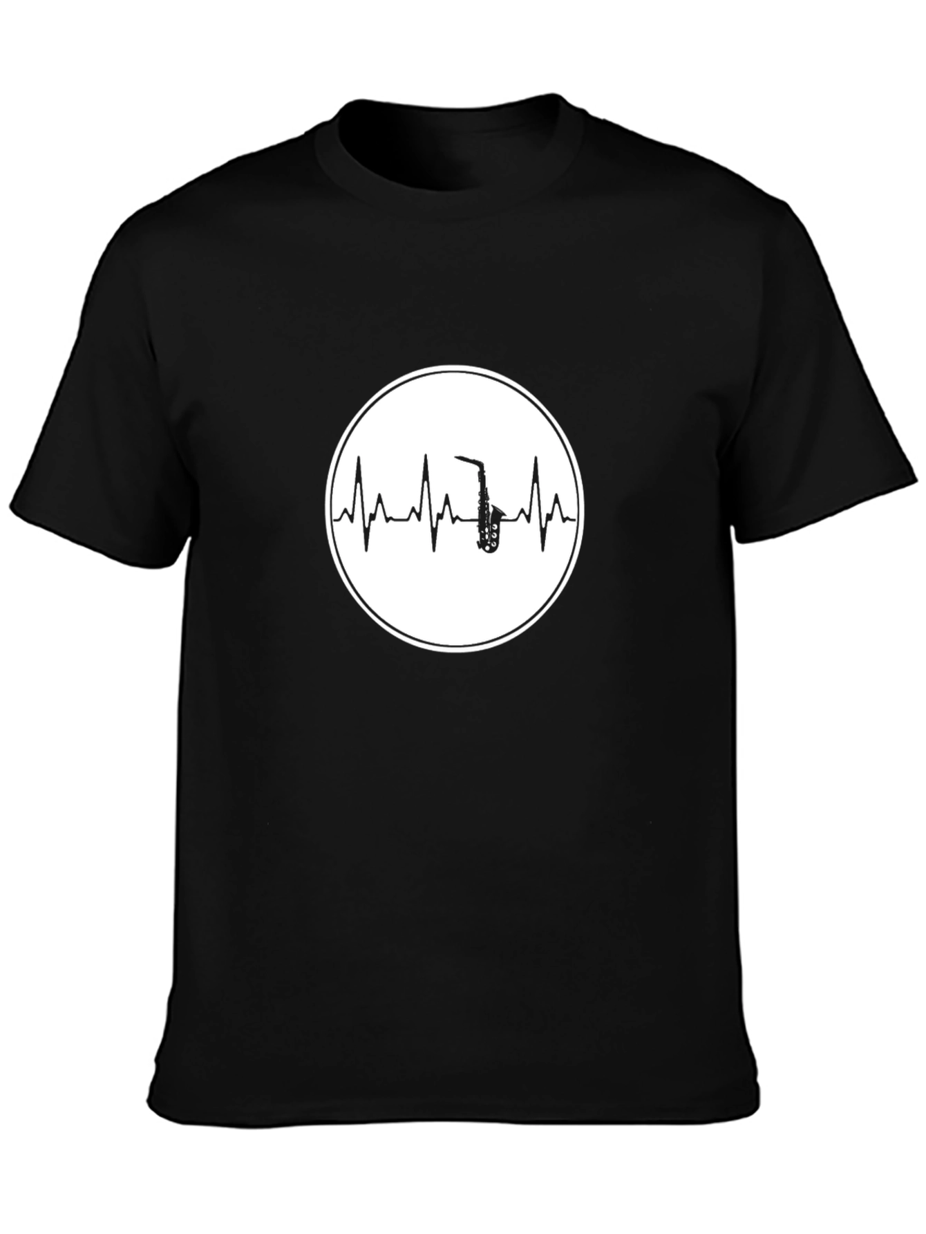 Saxophone Heartbeat Graphic T-Shirt - Music Lover Tee