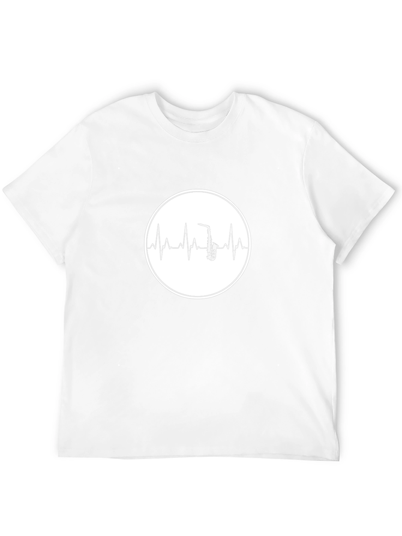 Saxophone Heartbeat Graphic T-Shirt - Music Lover Tee