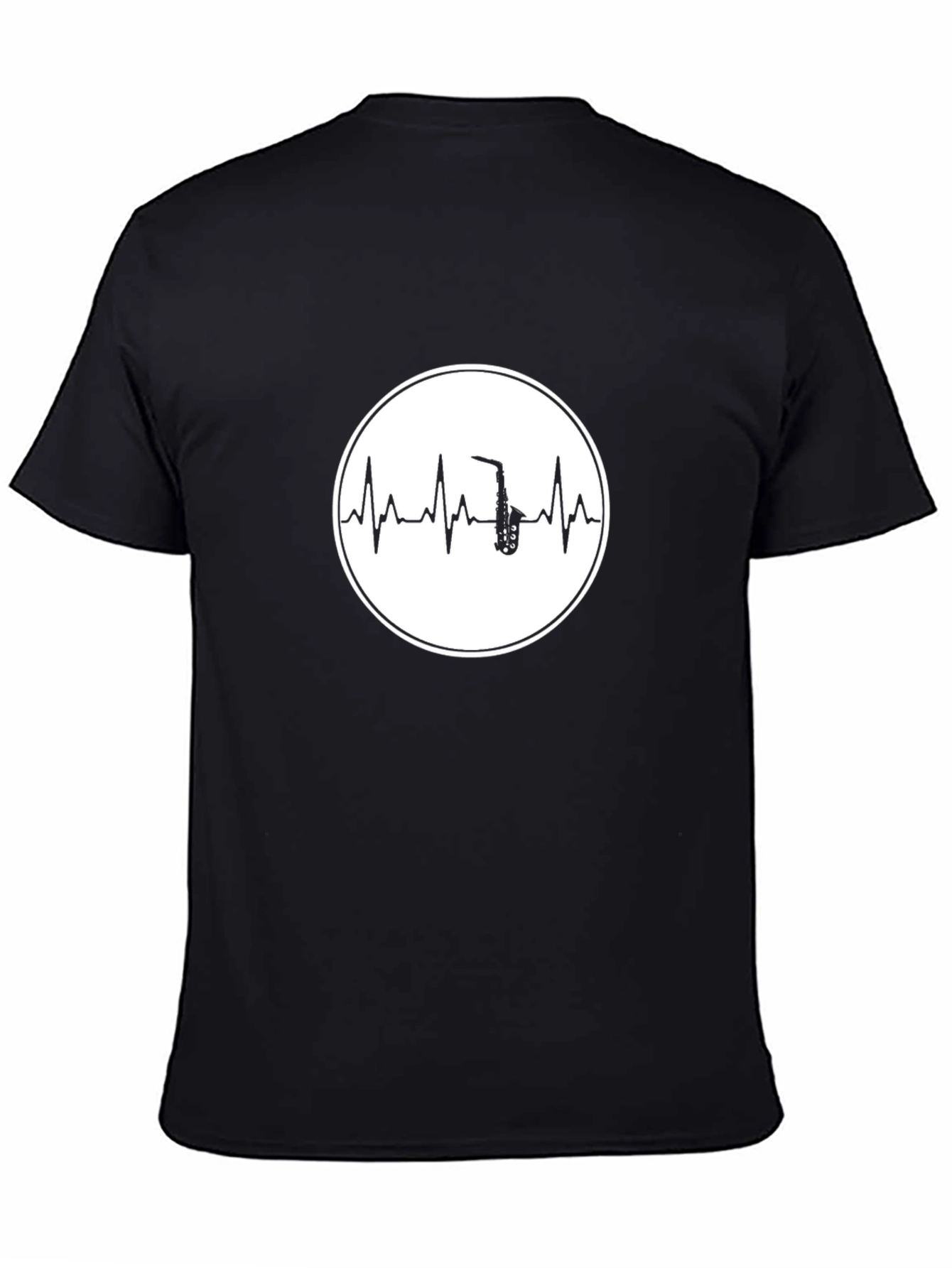 Saxophone Heartbeat Graphic T-Shirt - Music Lover Tee