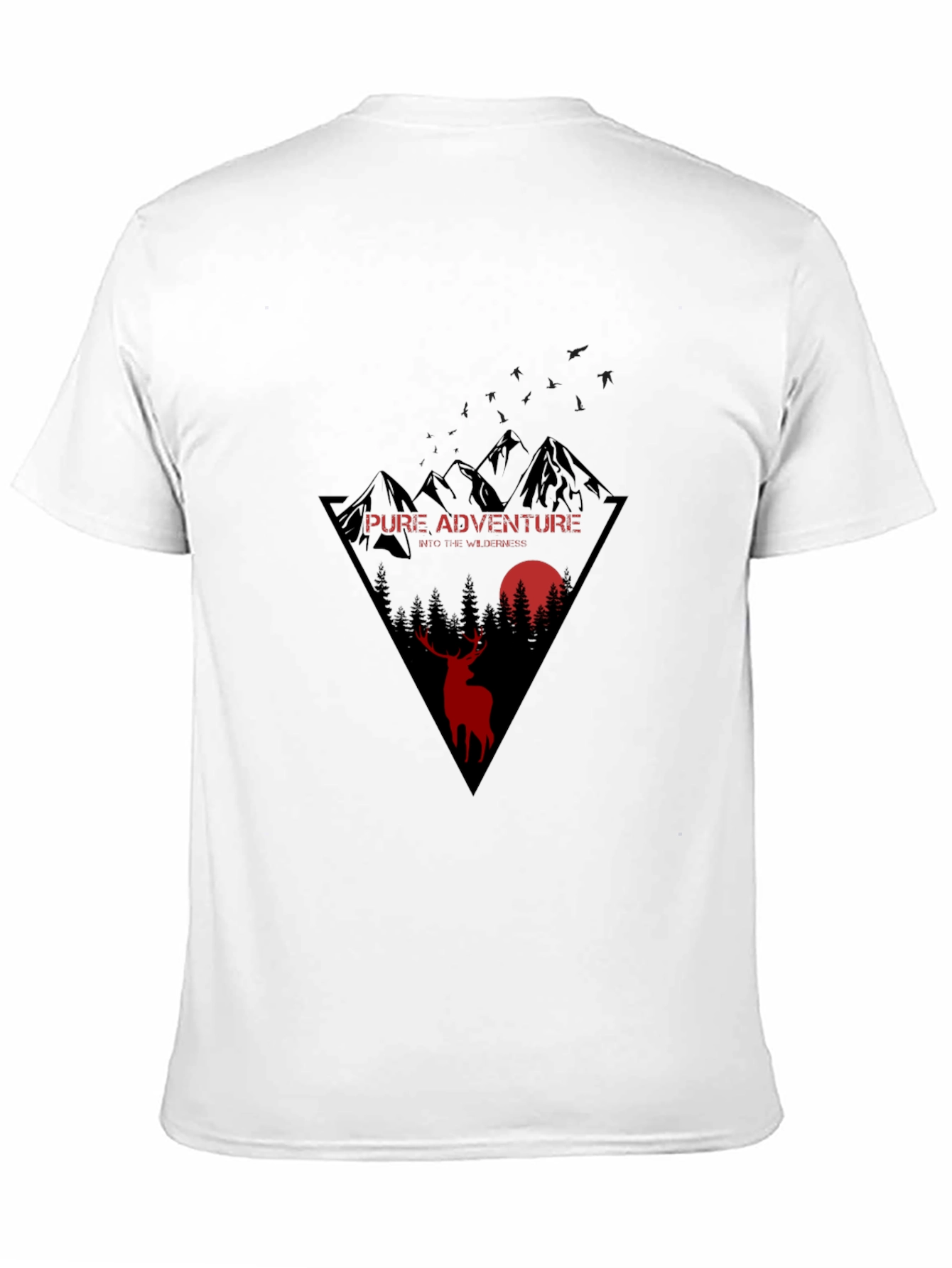 Pure Adventure Black T-Shirt with Wilderness Design