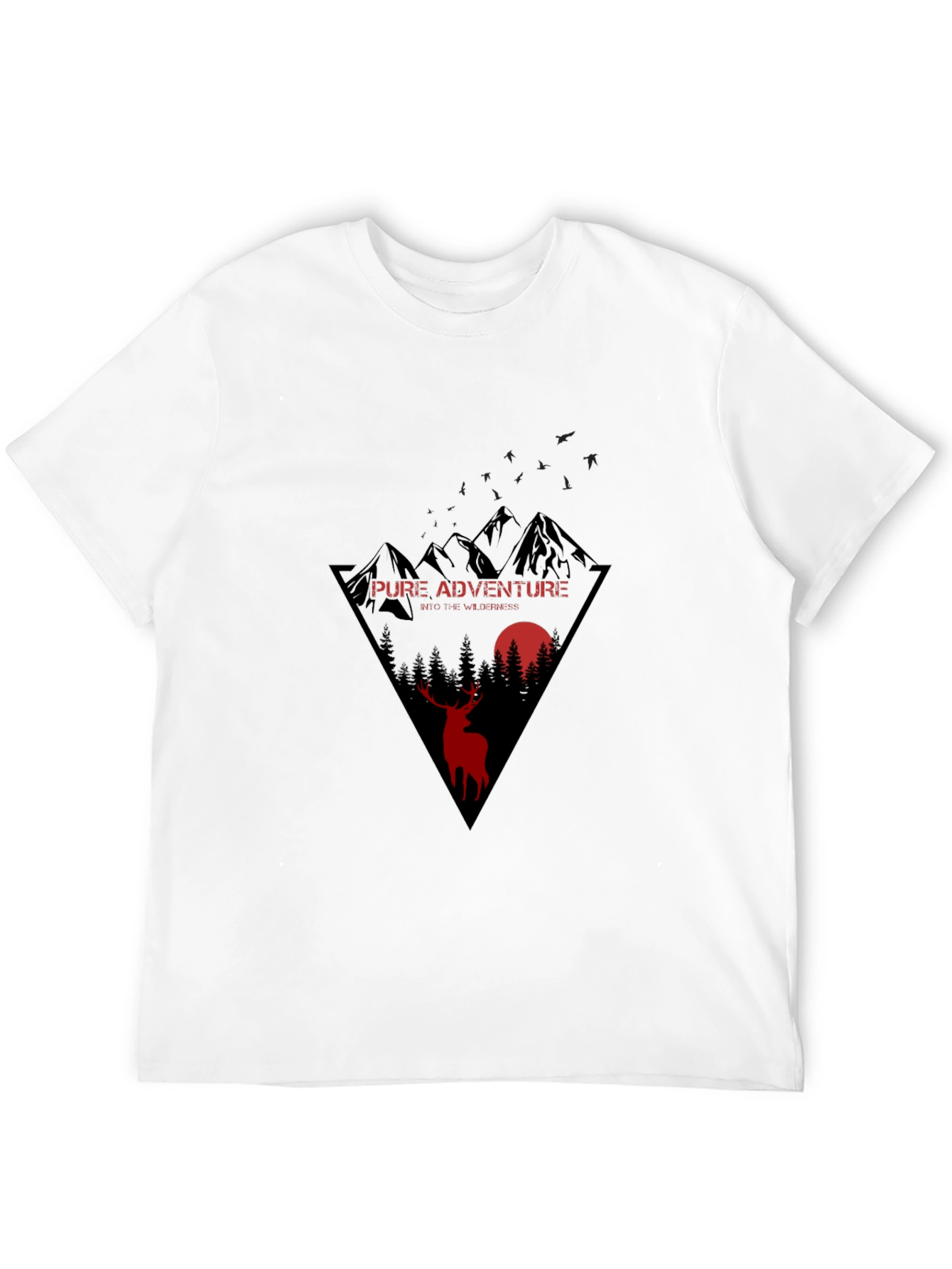 Pure Adventure Black T-Shirt with Wilderness Design