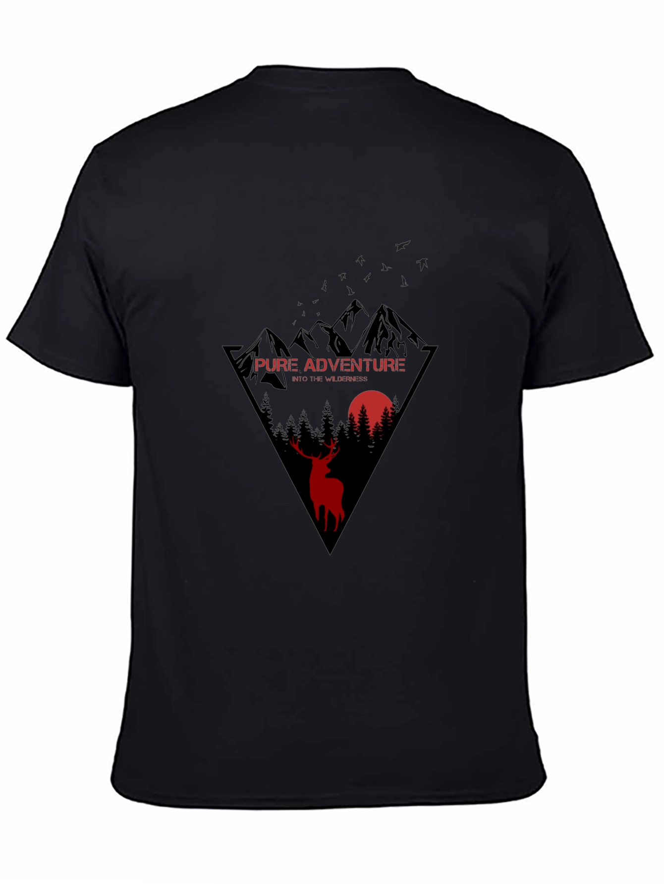 Pure Adventure Black T-Shirt with Wilderness Design