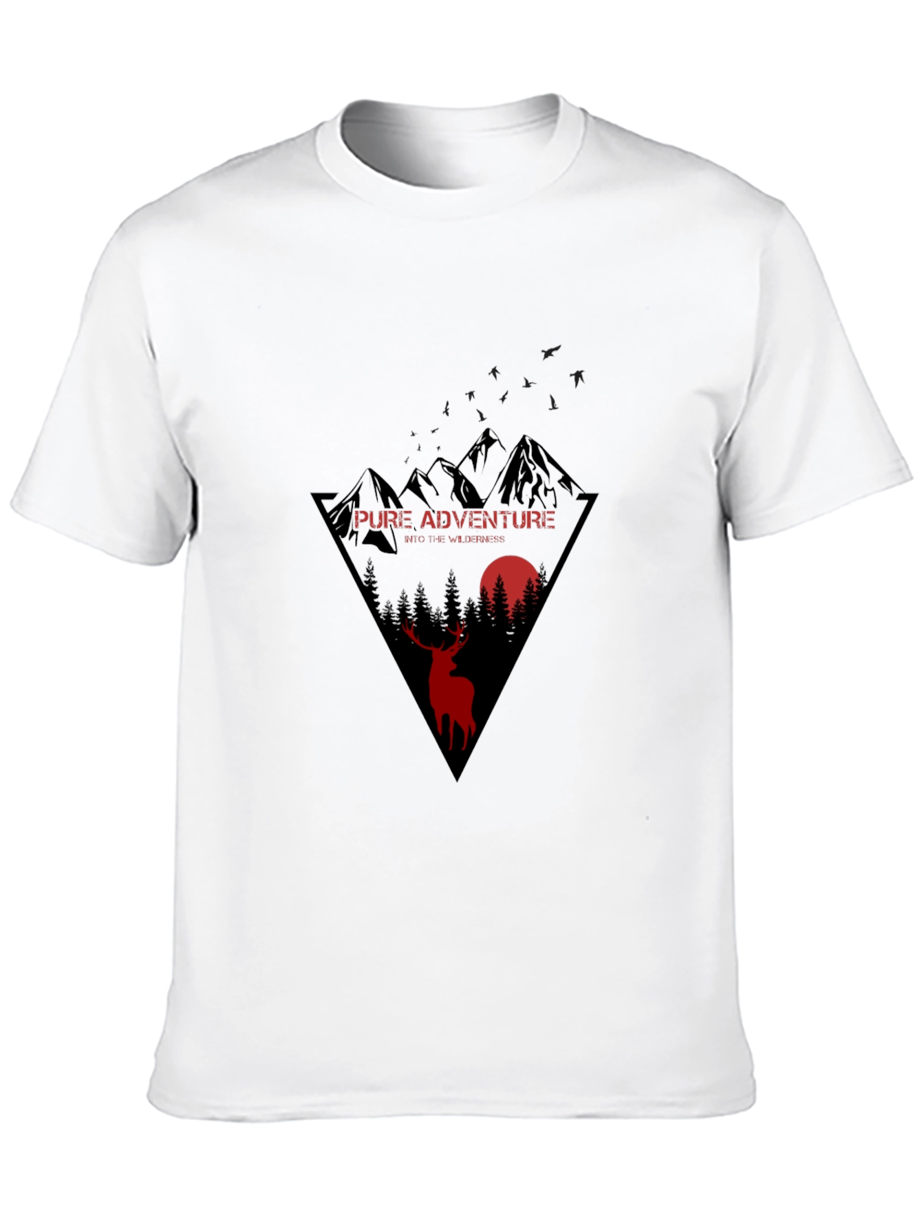 Pure Adventure Black T-Shirt with Wilderness Design