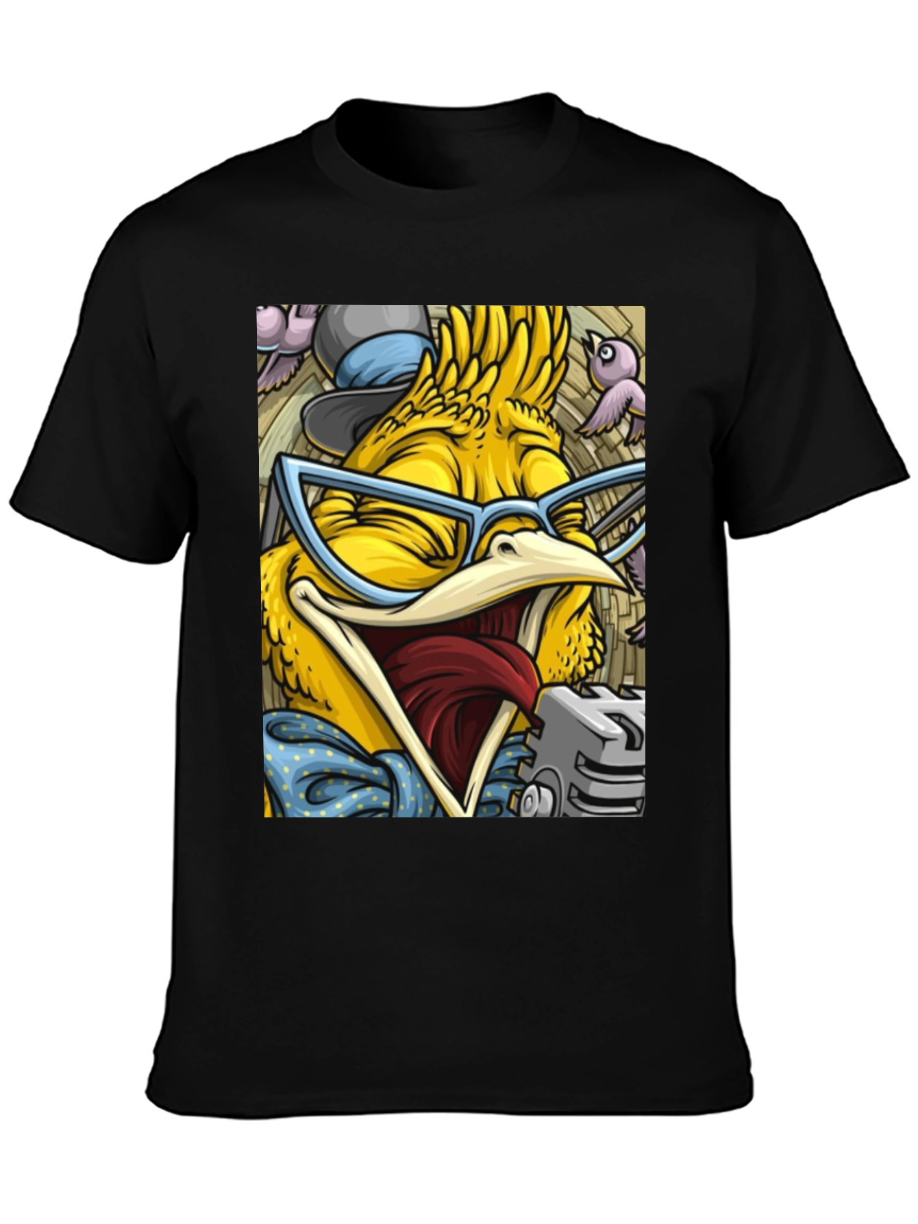 Cartoon Bird Graphic T-Shirt