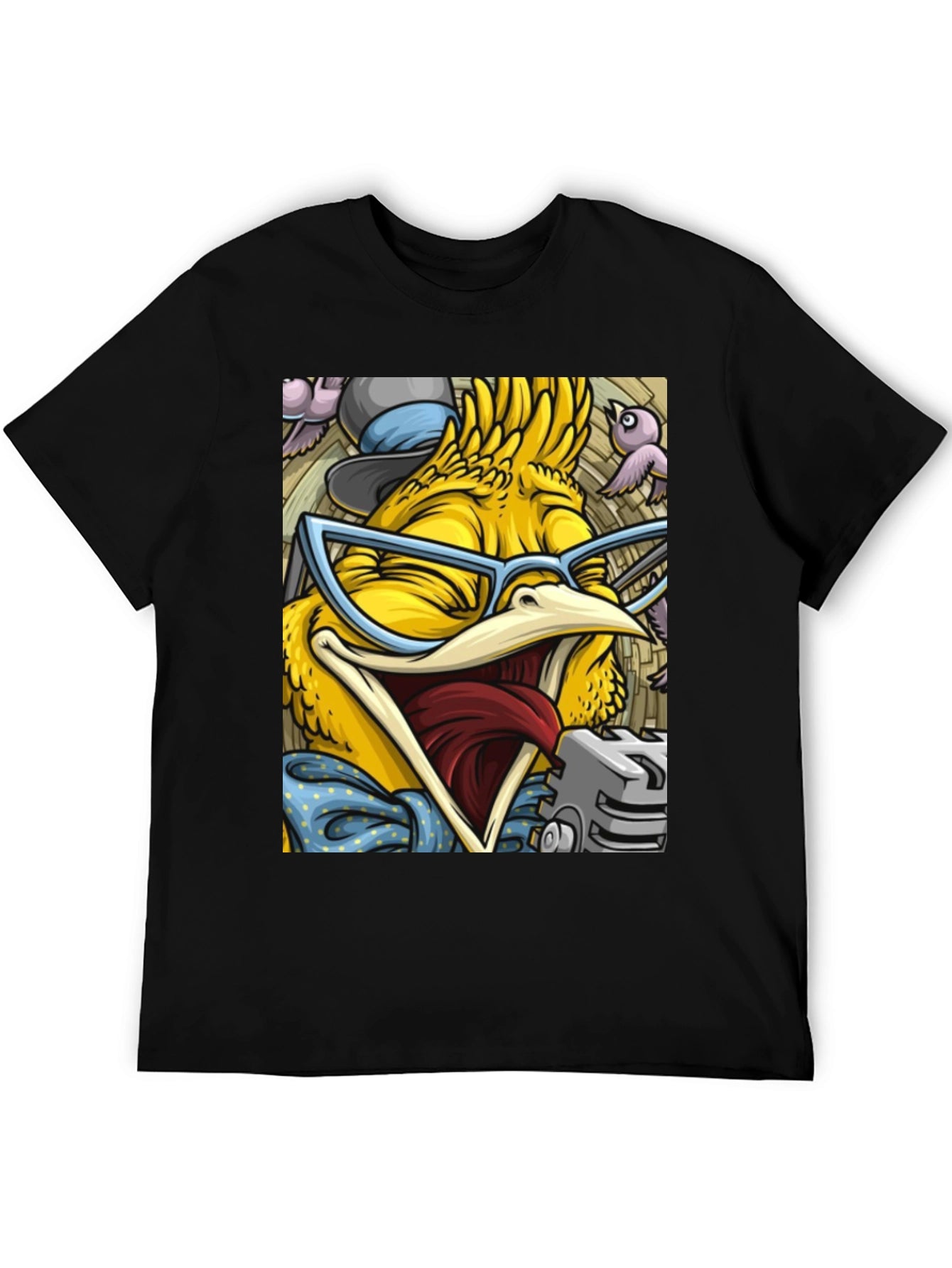 Cartoon Bird Graphic T-Shirt