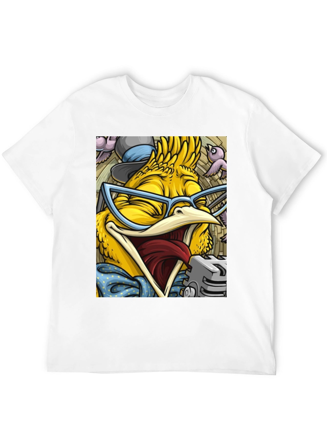 Cartoon Bird Graphic T-Shirt