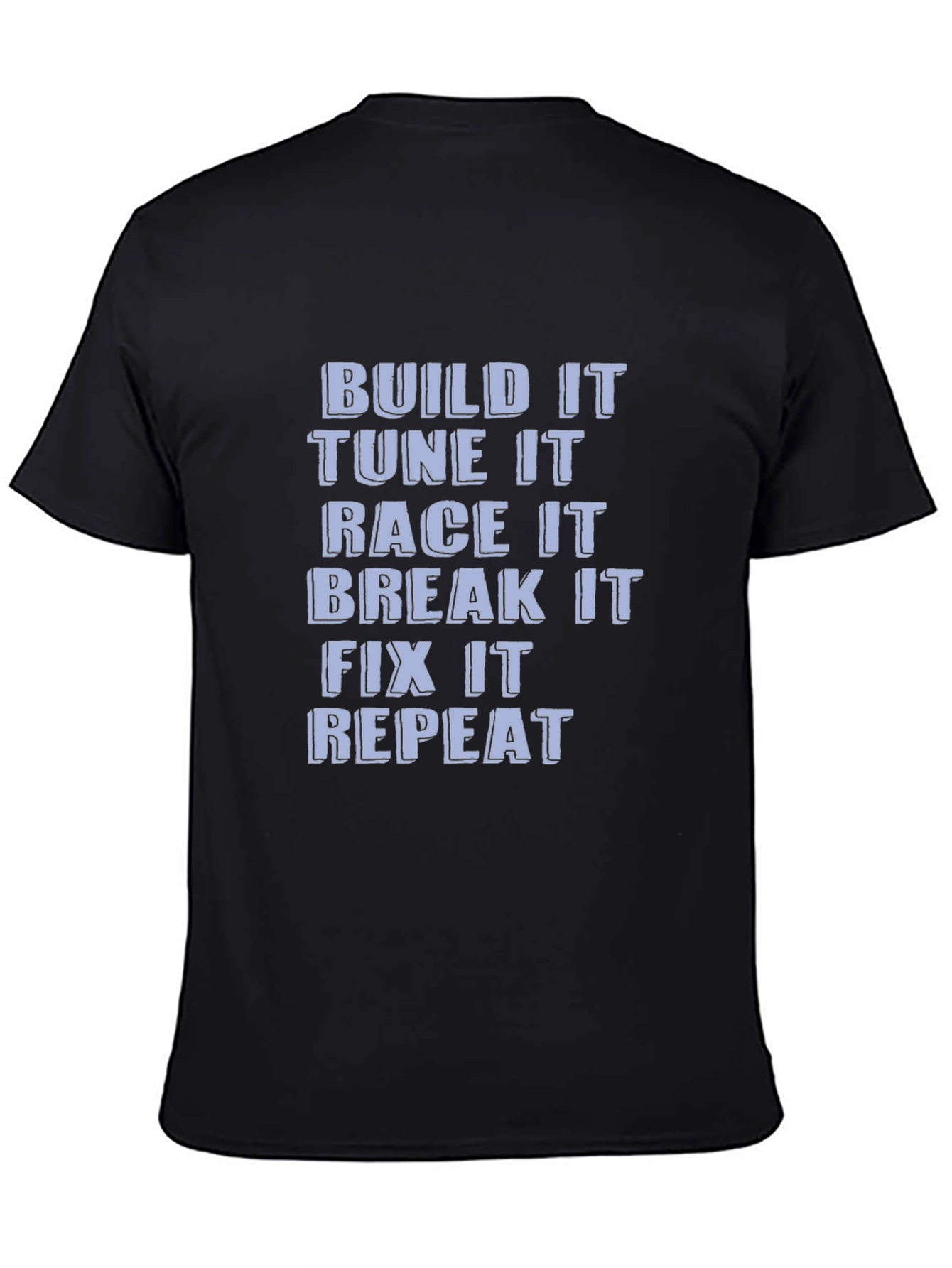 Build Tune Race Repeat Black Graphic Tee