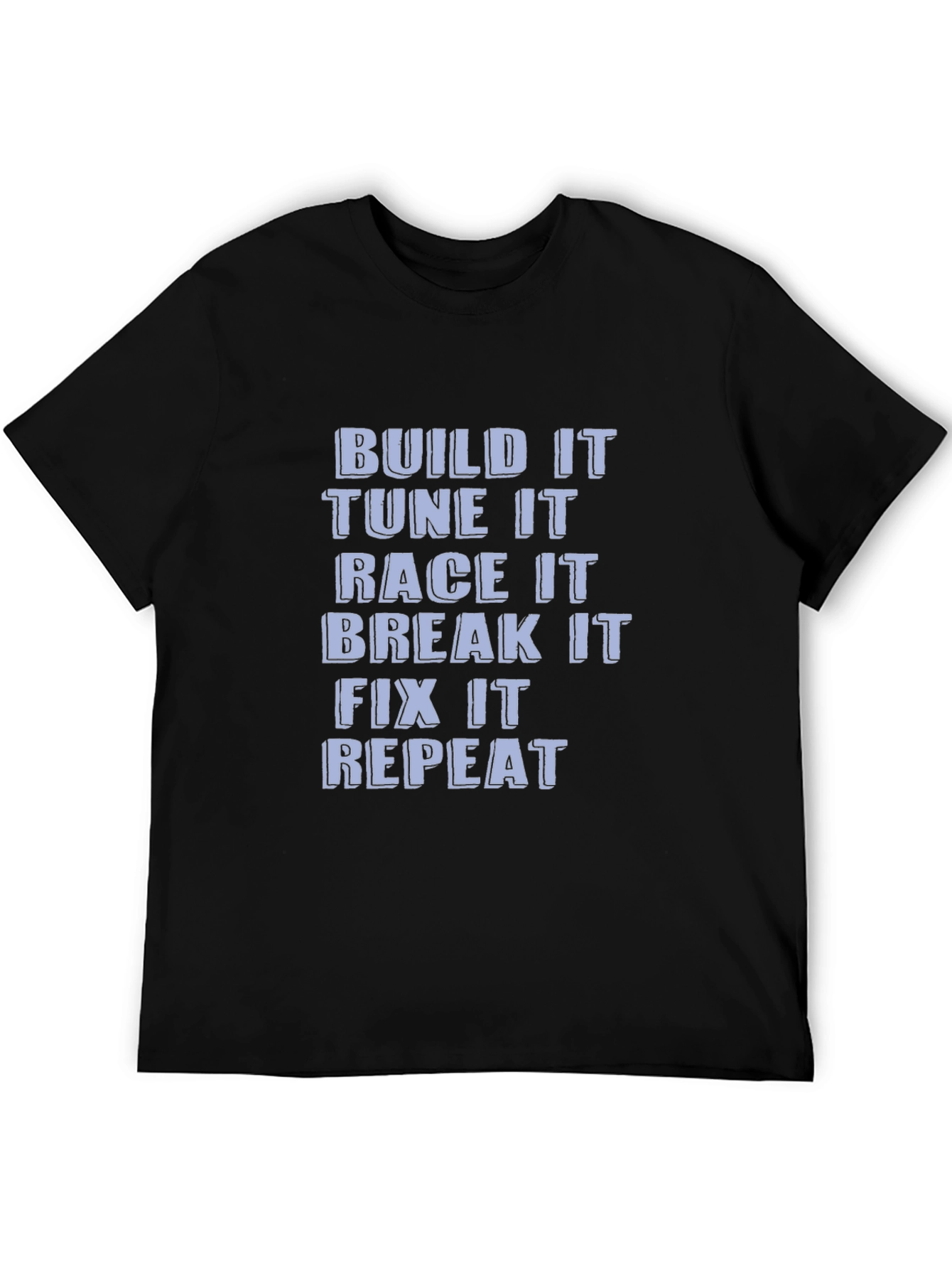 Build Tune Race Repeat Black Graphic Tee