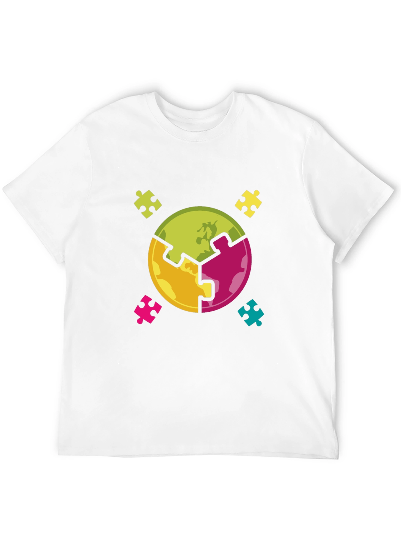 Puzzle Piece World Graphic Tee - Autism Awareness