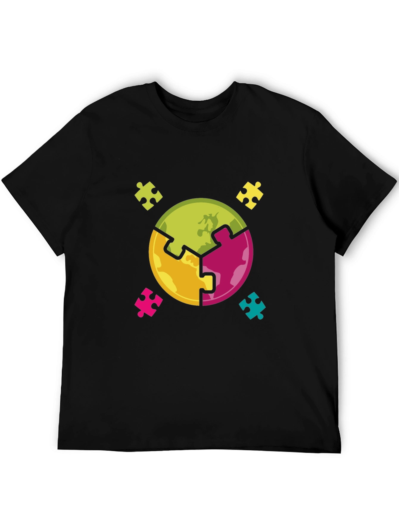 Puzzle Piece World Graphic Tee - Autism Awareness