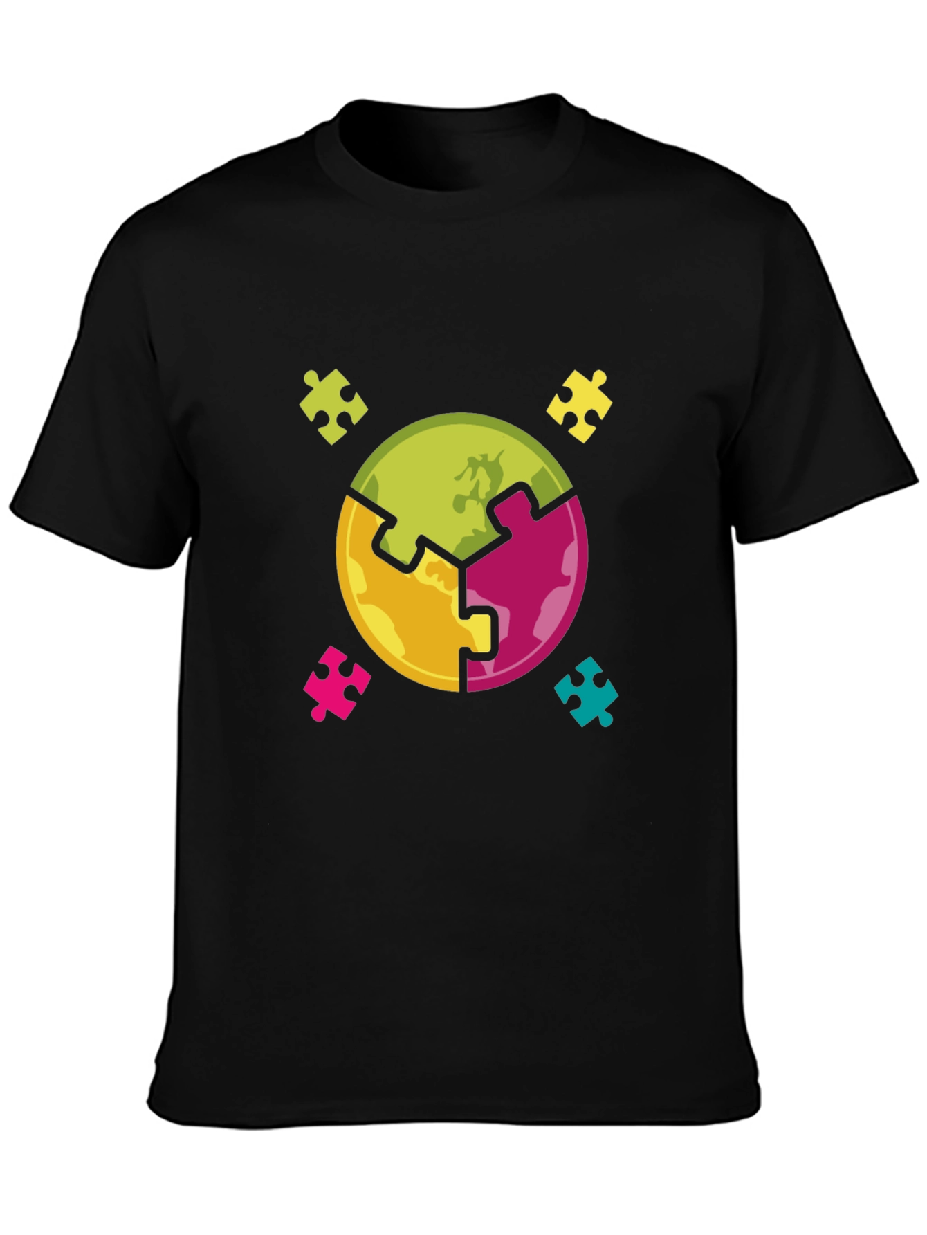 Puzzle Piece World Graphic Tee - Autism Awareness