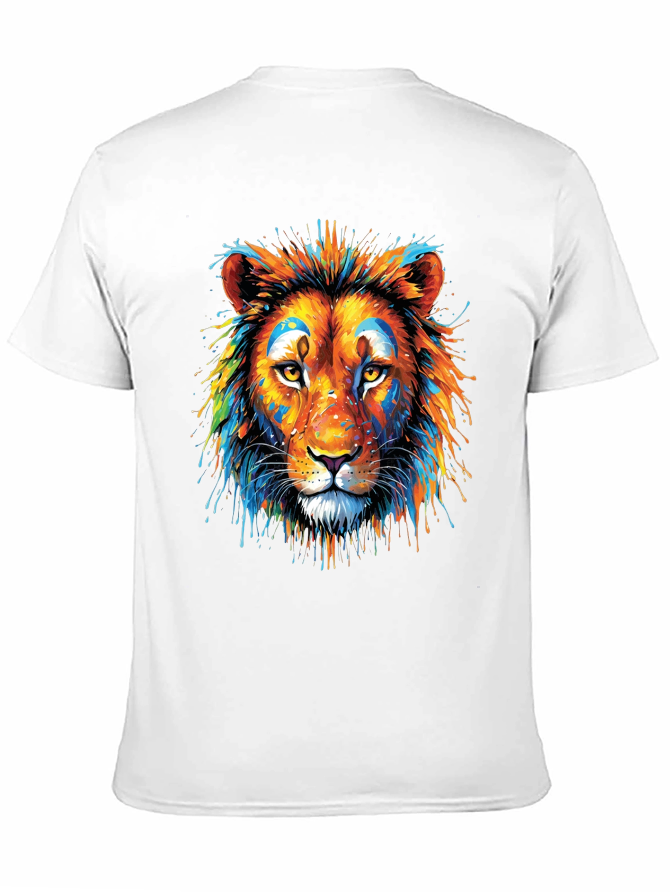 Vibrant Lion Graphic Black T-Shirt