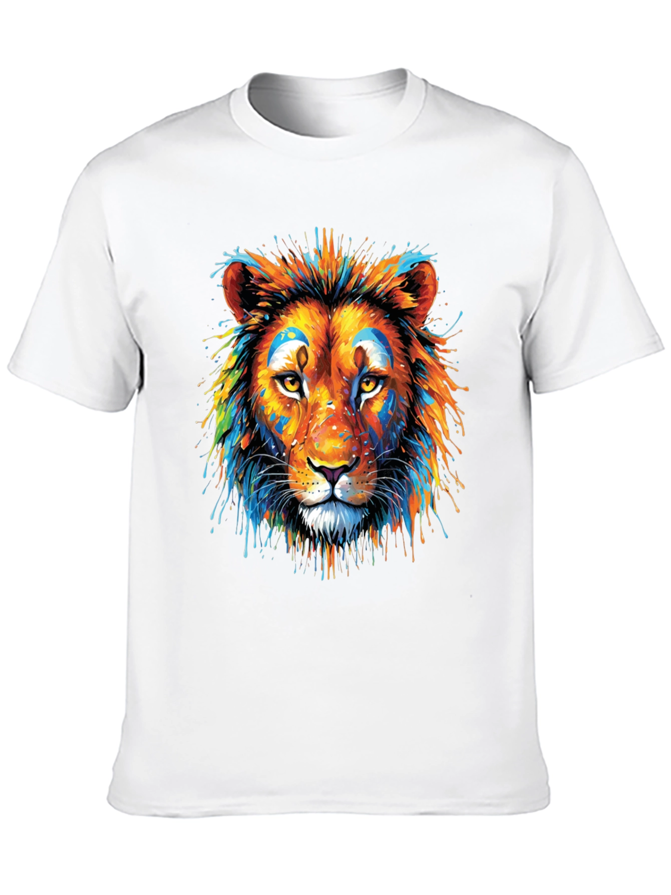 Vibrant Lion Graphic Black T-Shirt