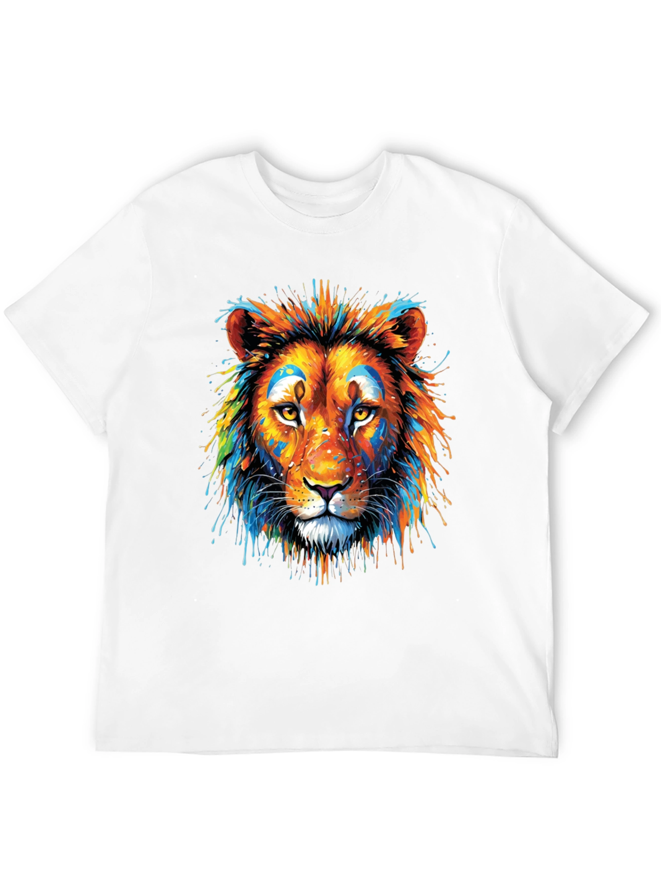 Vibrant Lion Graphic Black T-Shirt