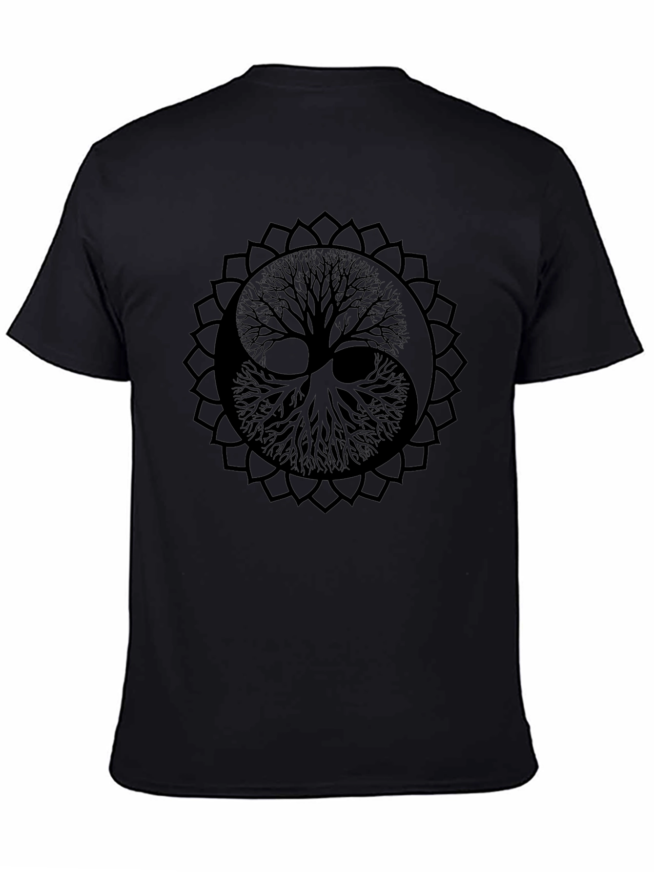 Yin Yang Tree of Life Graphic Tee - Black