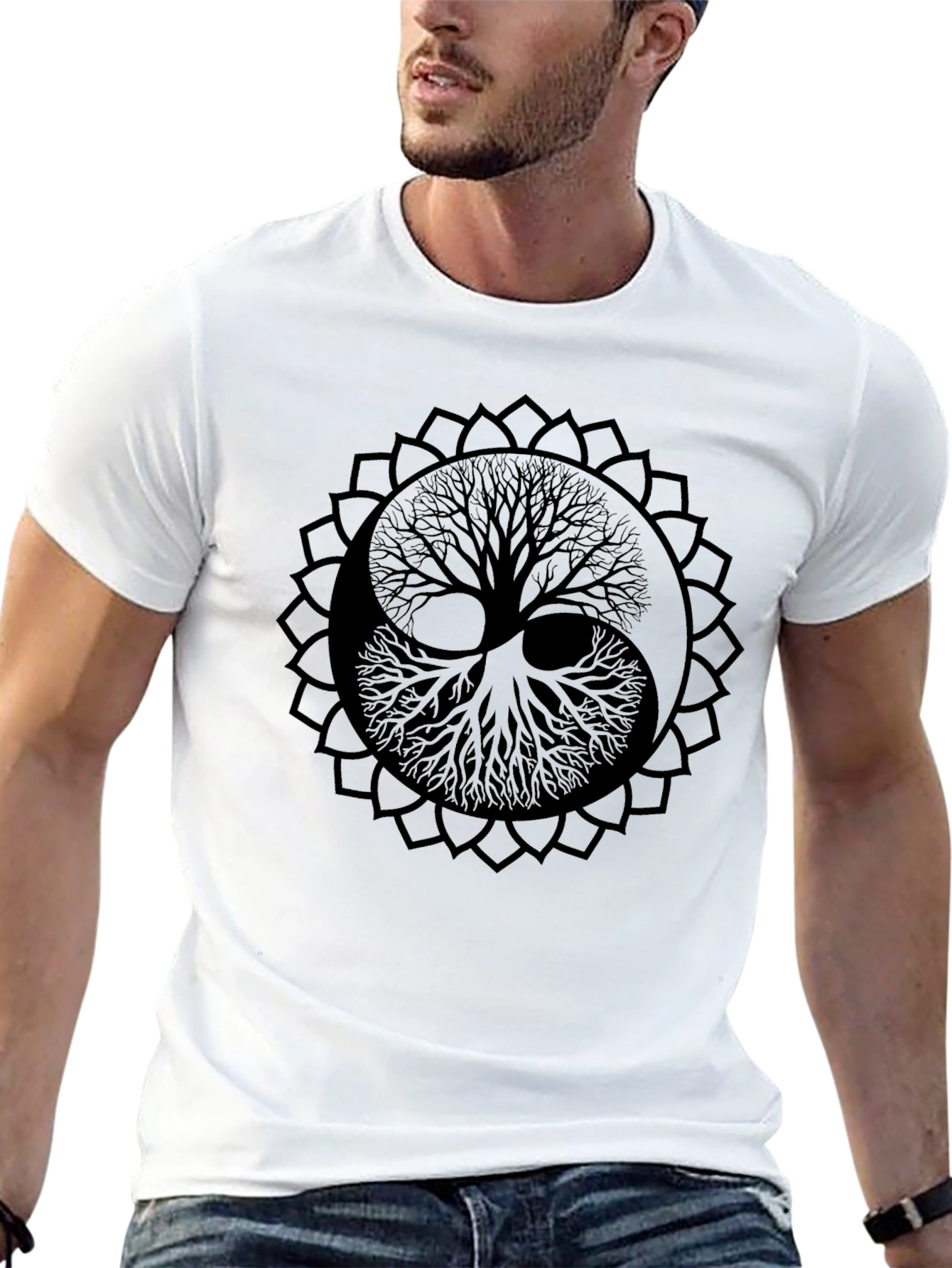Yin Yang Tree of Life Graphic Tee - Black