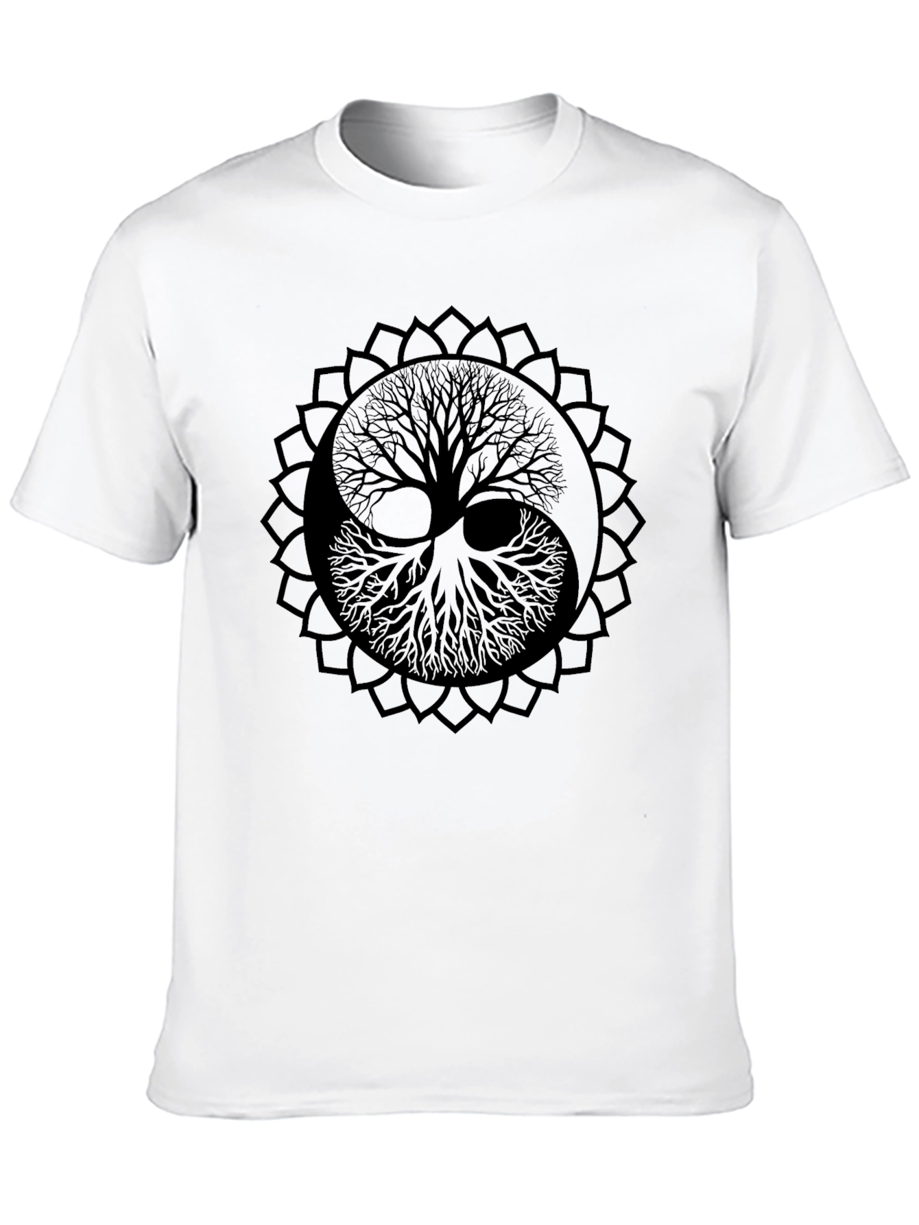 Yin Yang Tree of Life Graphic Tee - Black
