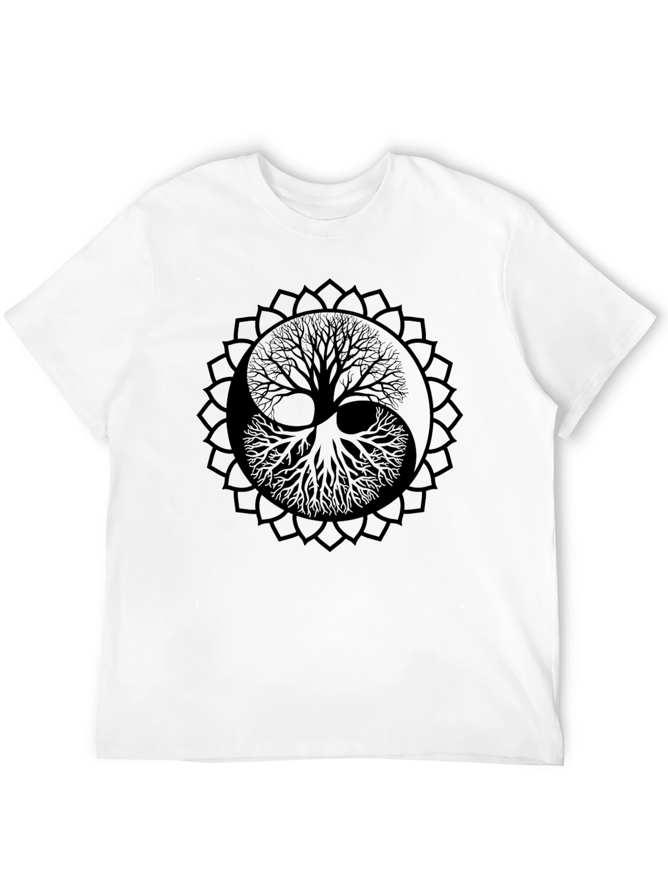 Yin Yang Tree of Life Graphic Tee - Black