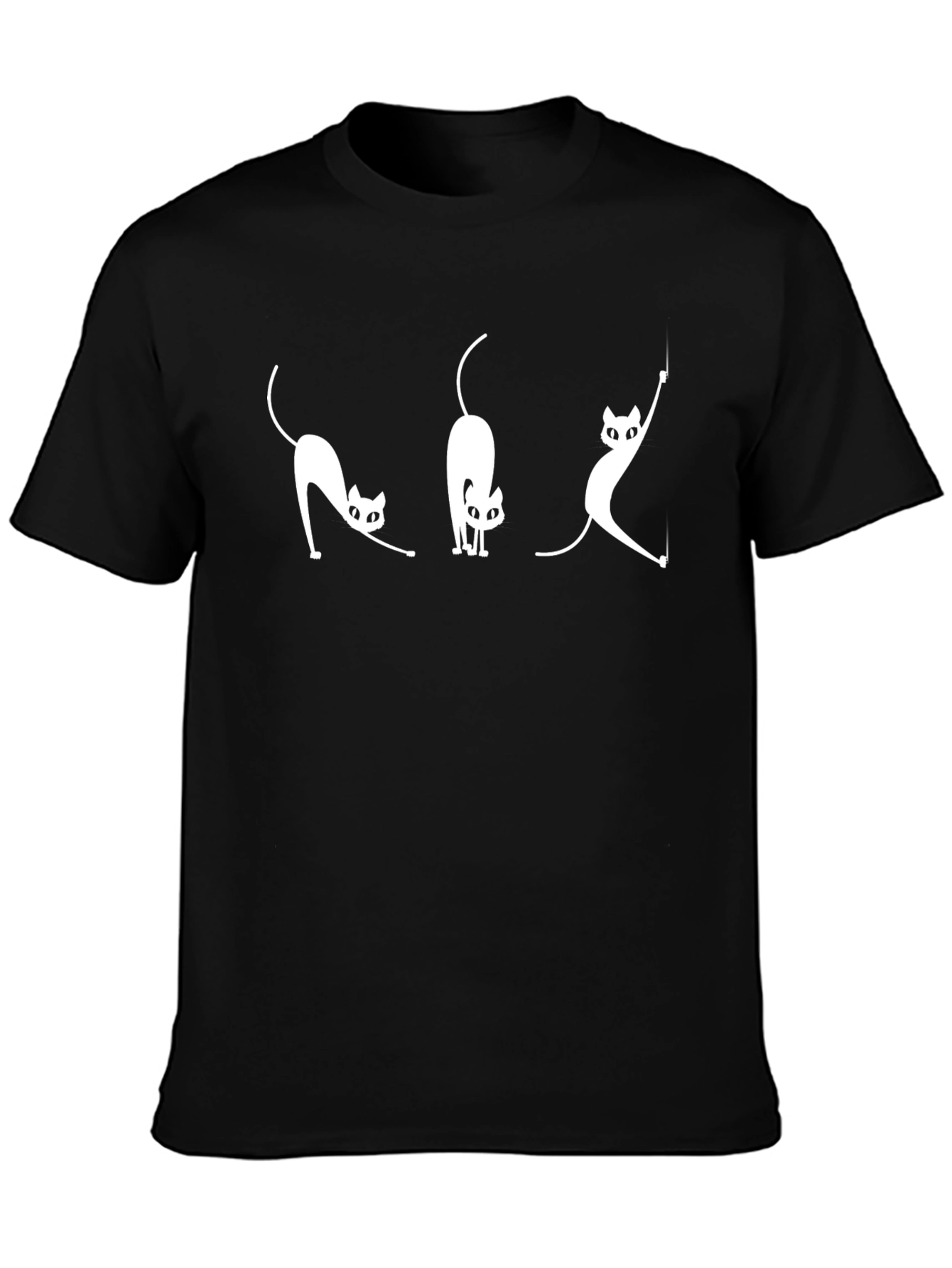 Yoga Cat T-Shirt - Black Cotton Tee