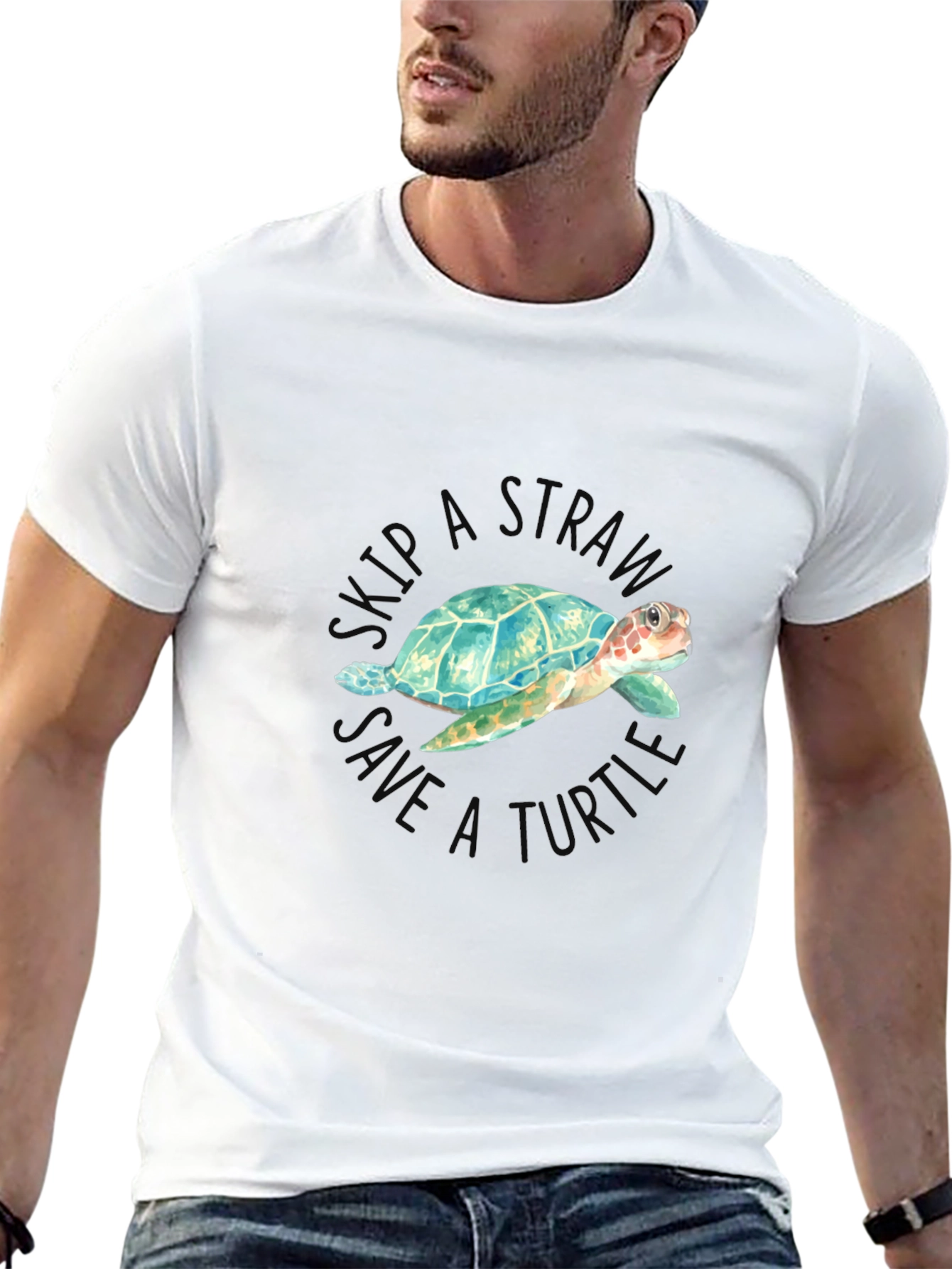 Skip a Straw Save a Turtle T-Shirt
