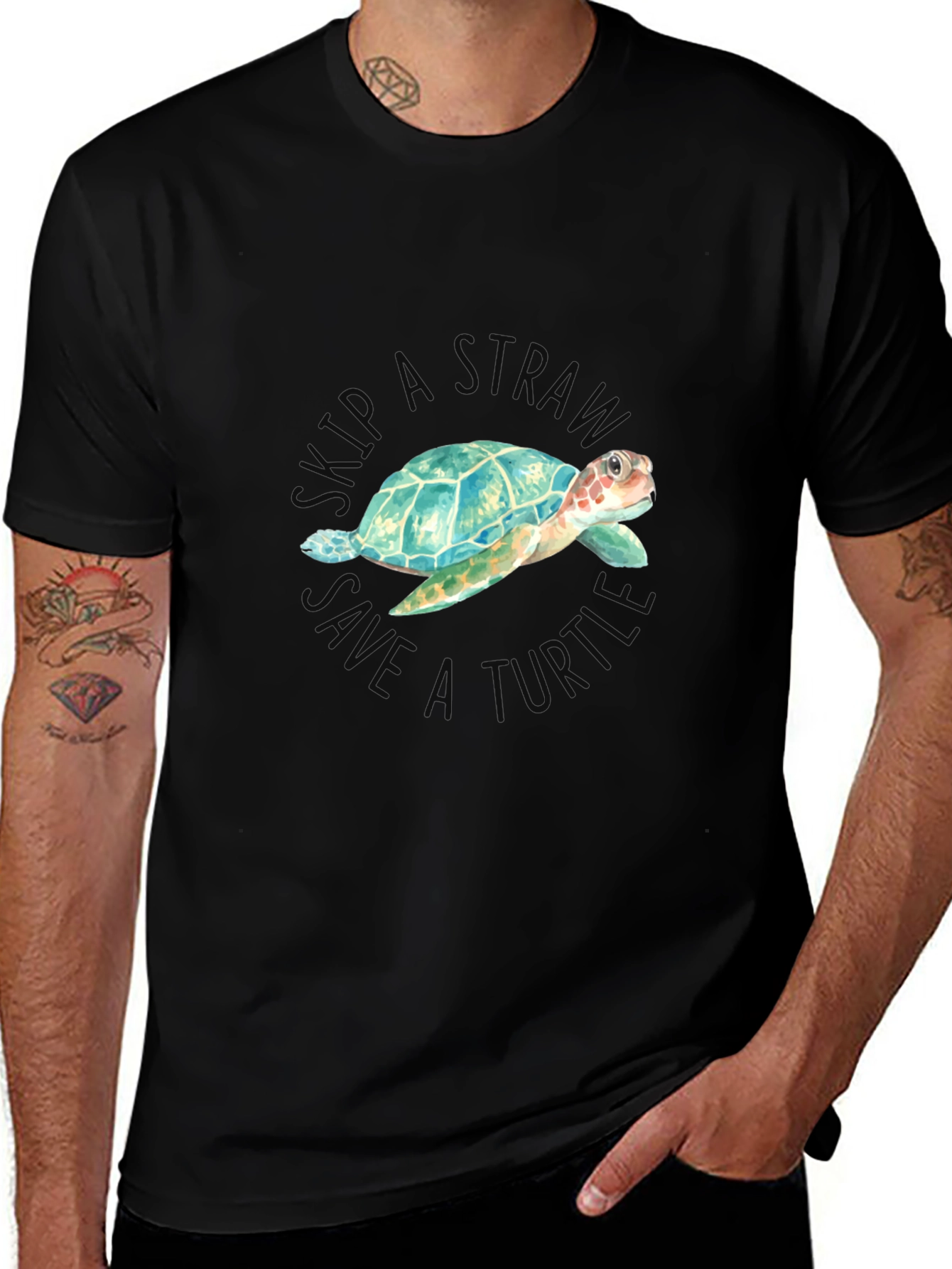 Skip a Straw Save a Turtle T-Shirt