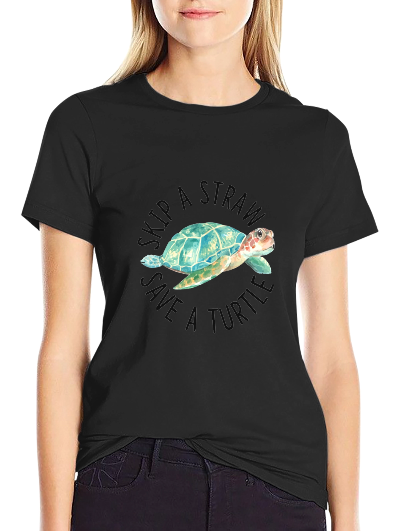 Skip a Straw Save a Turtle T-Shirt