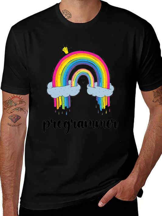 Rainbow Programmer T-Shirt - Colorful Coding Tee