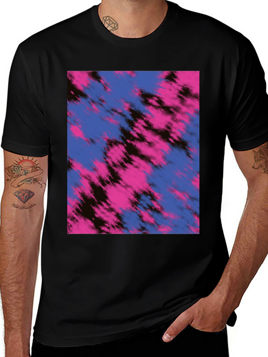 Abstract Tie-Dye Print Crew Neck T-Shirt