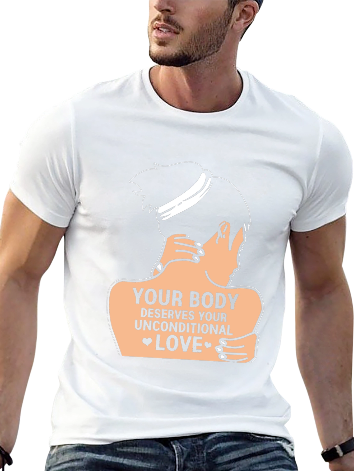 Body Positive Black T-Shirt Unconditional Love Design