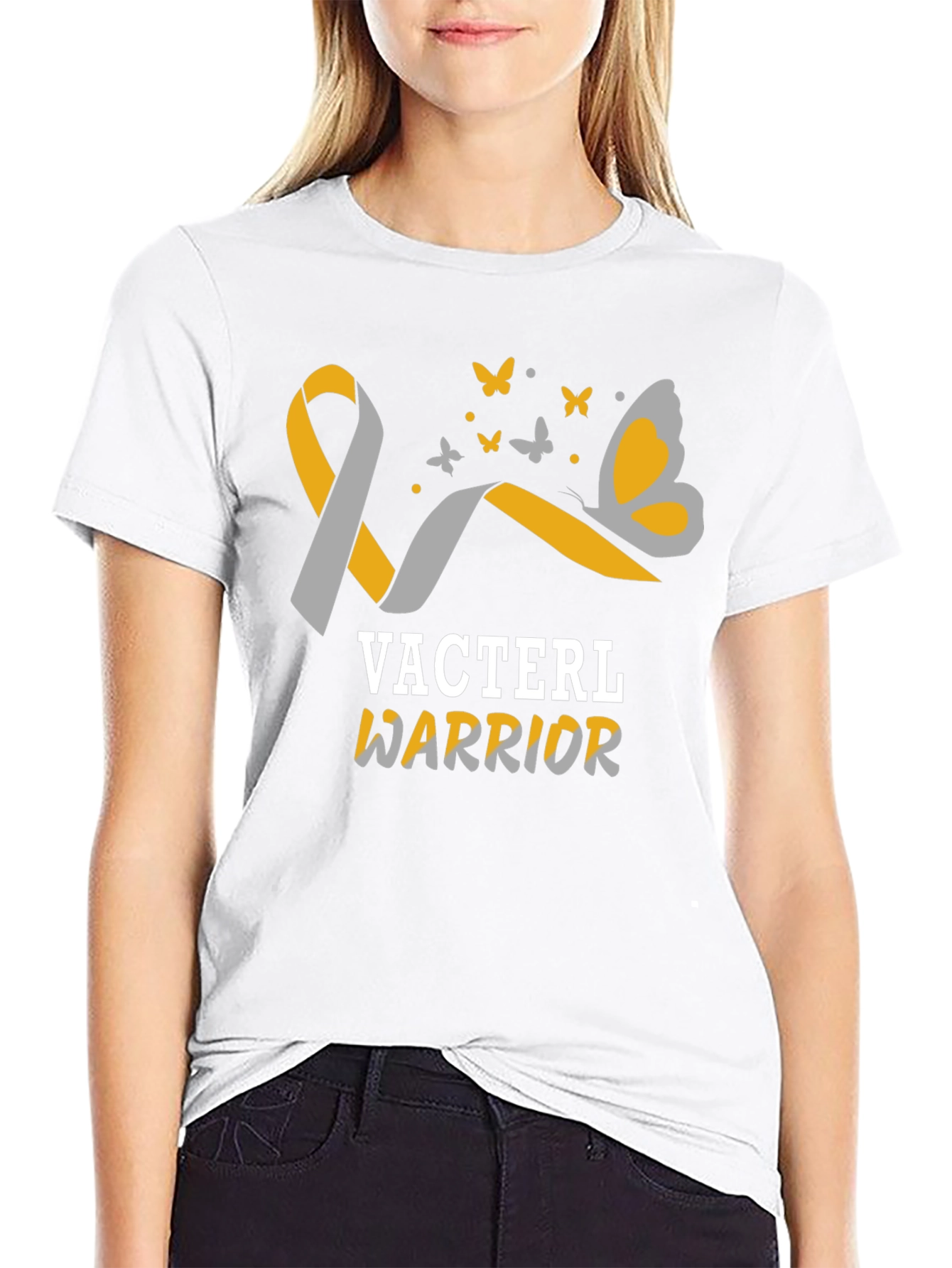 VASTERL Warrior Ribbon Butterfly T-Shirt